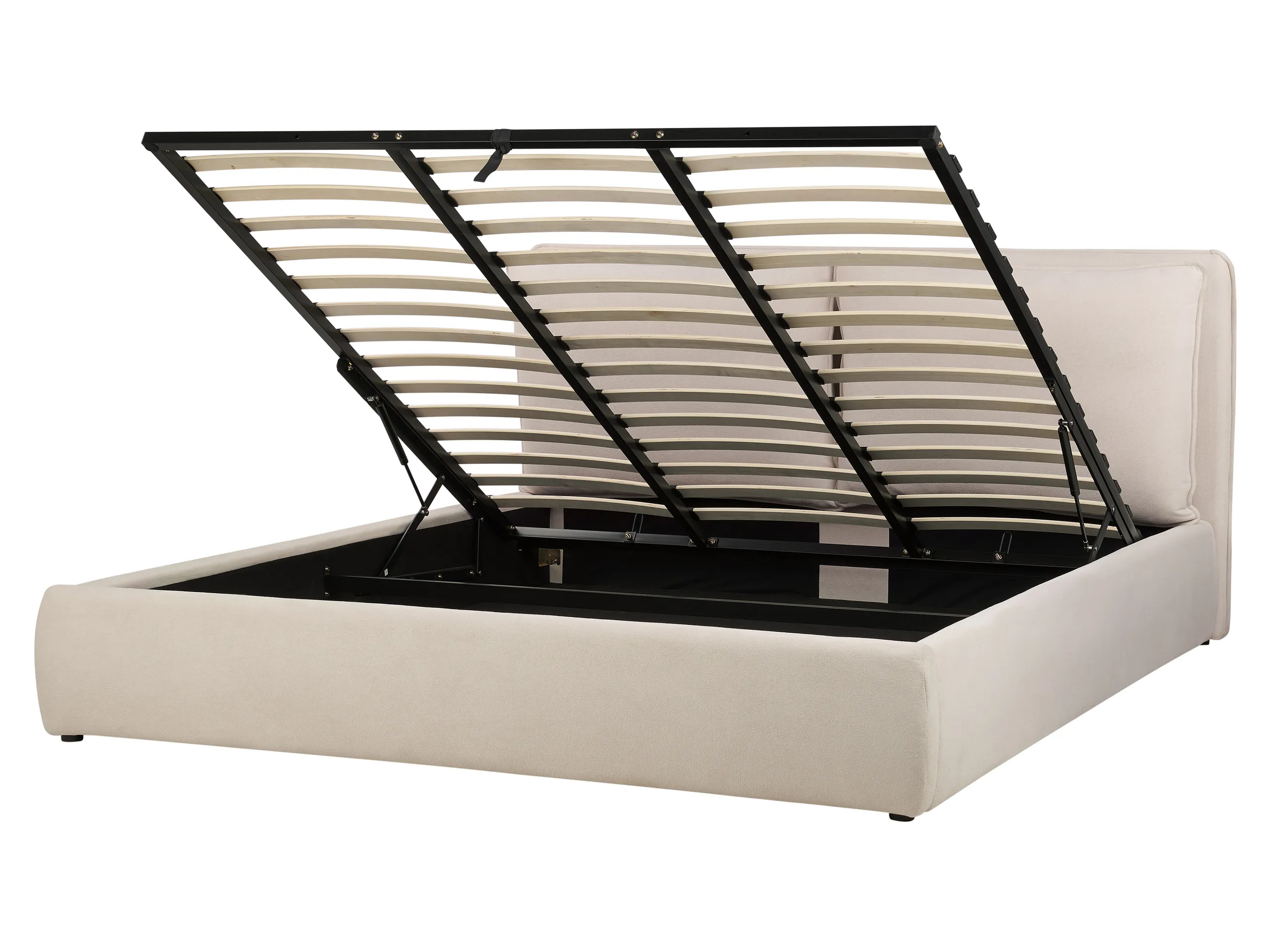 Ottoman Bed Fabric BAJONNA 180 x 200 cm (EU Super King) Light Beige