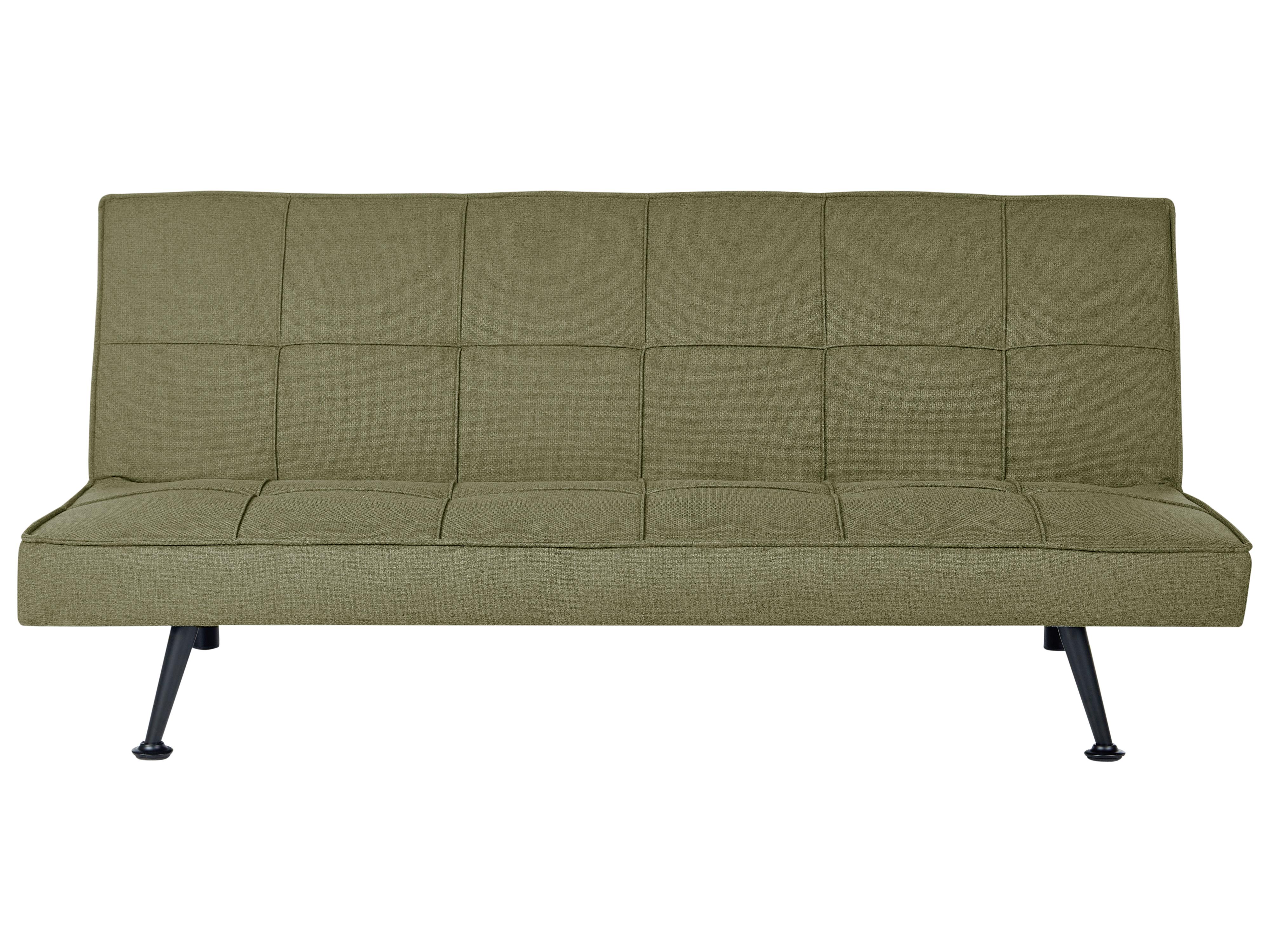 Sofa Bed 3 Seater HASLE Fabric Olive Green