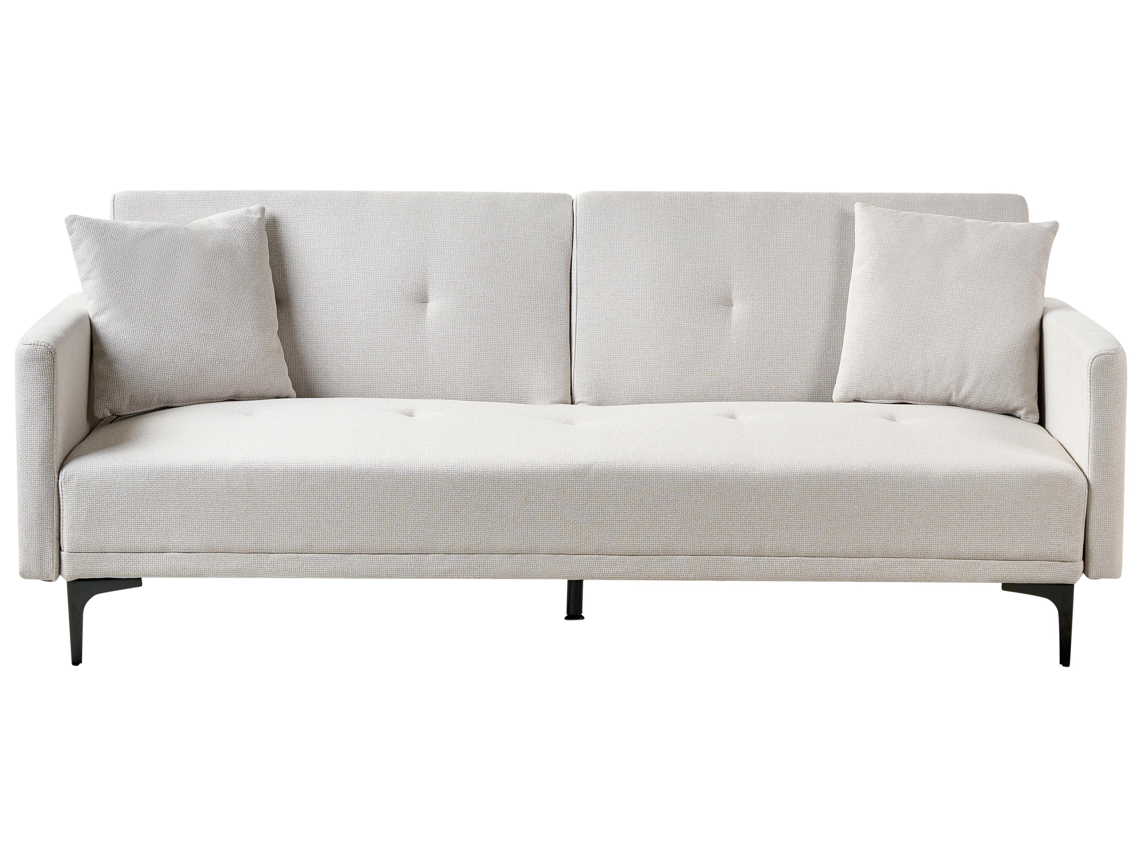 Sofa Bed 3 Seater LUCAN Fabric Light Beige