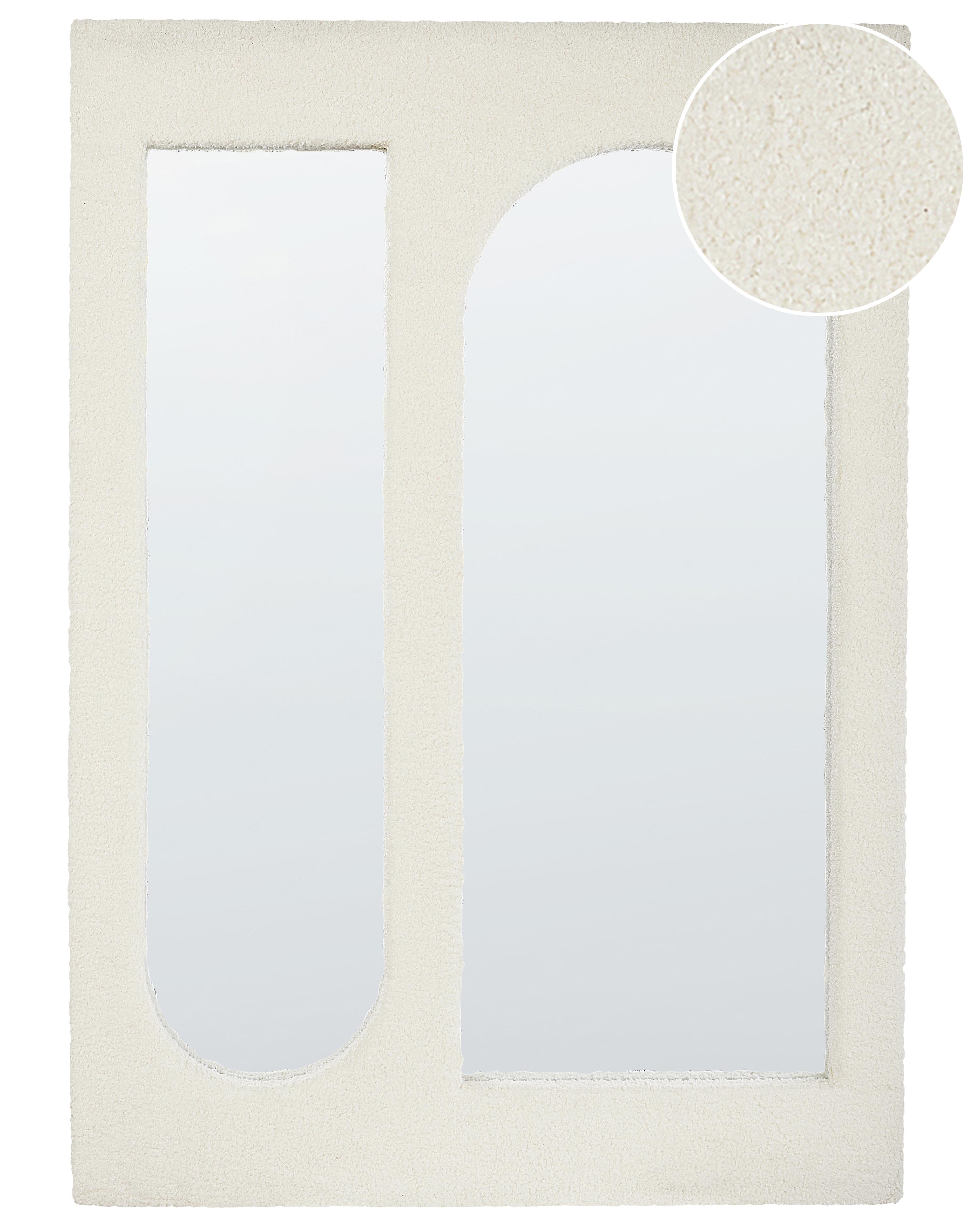 Espejo MARCIGNY 70 cm 100 cm Bouclé Blanco crema