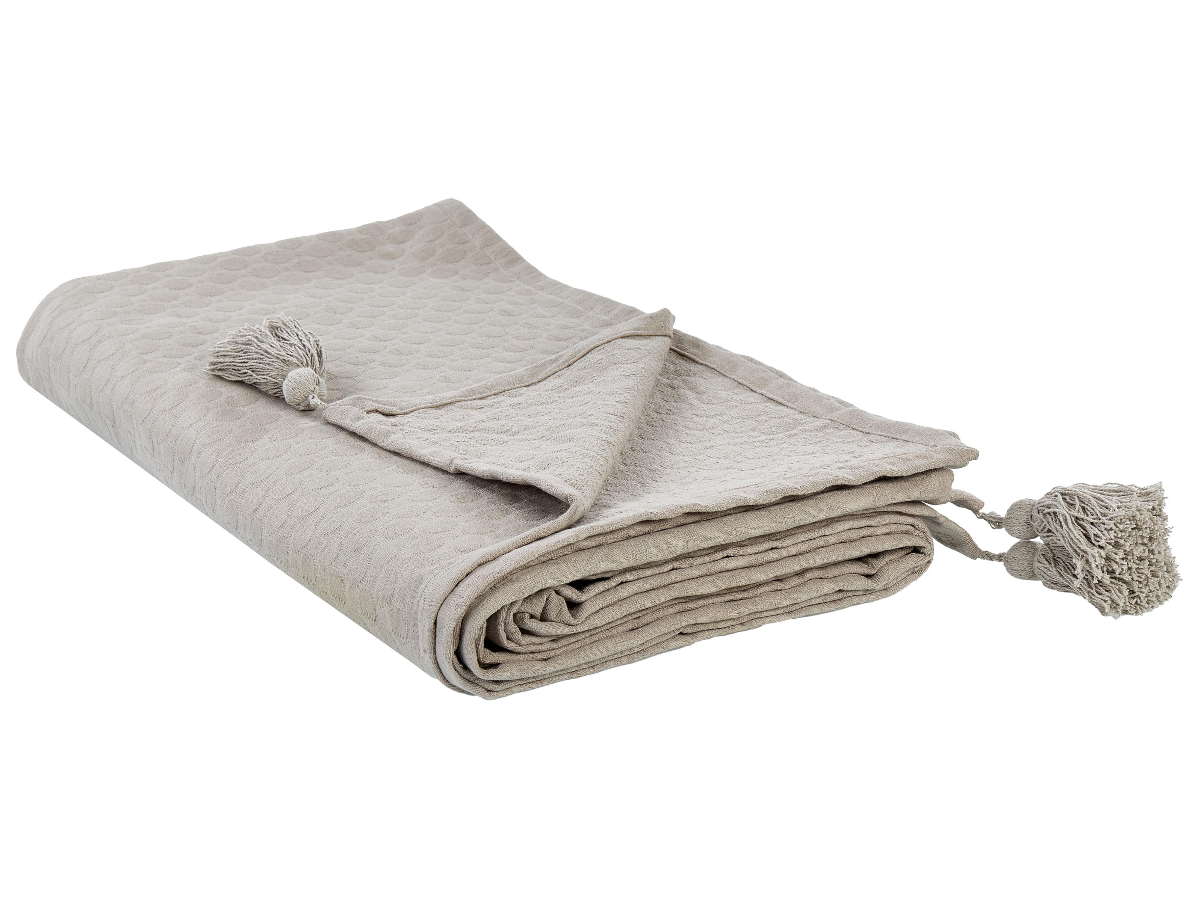 Bedspread LINDULA Cotton 200 x 220 cm Taupe
