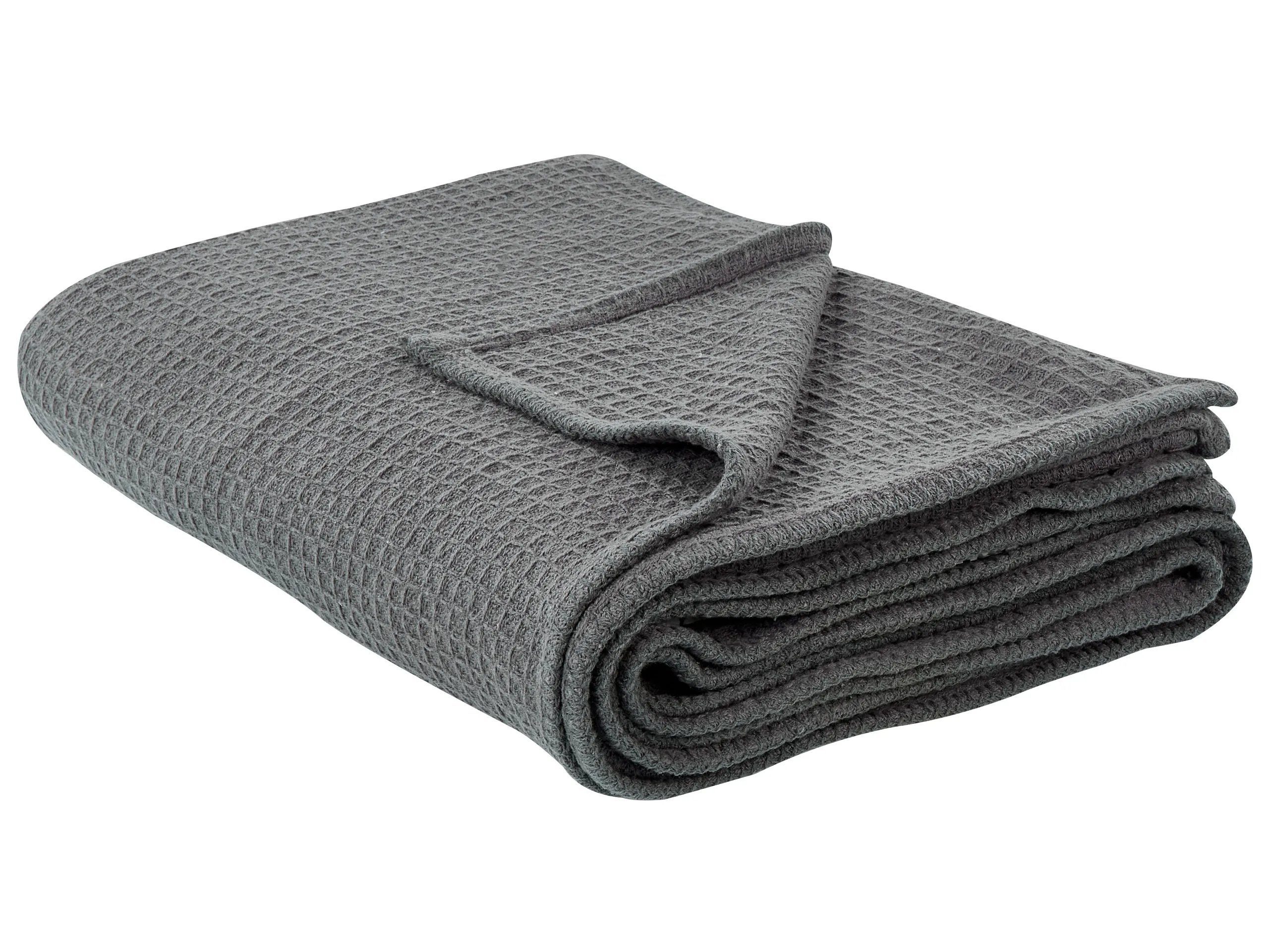 Bedspread RAGALA Cotton 200 x 220 cm Dark Grey