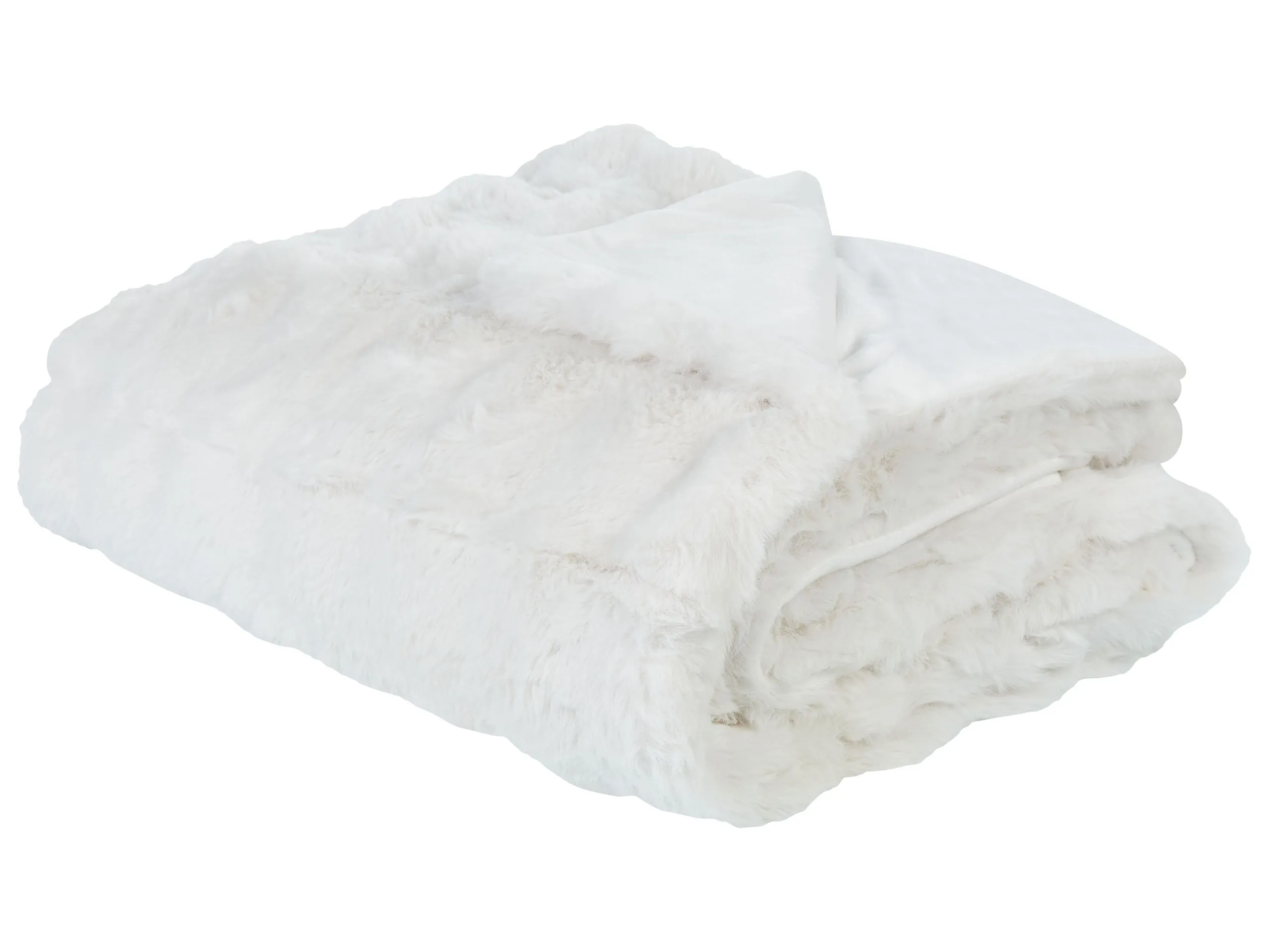 Blanket SALKA Faux Fur 200 x 220 cm White