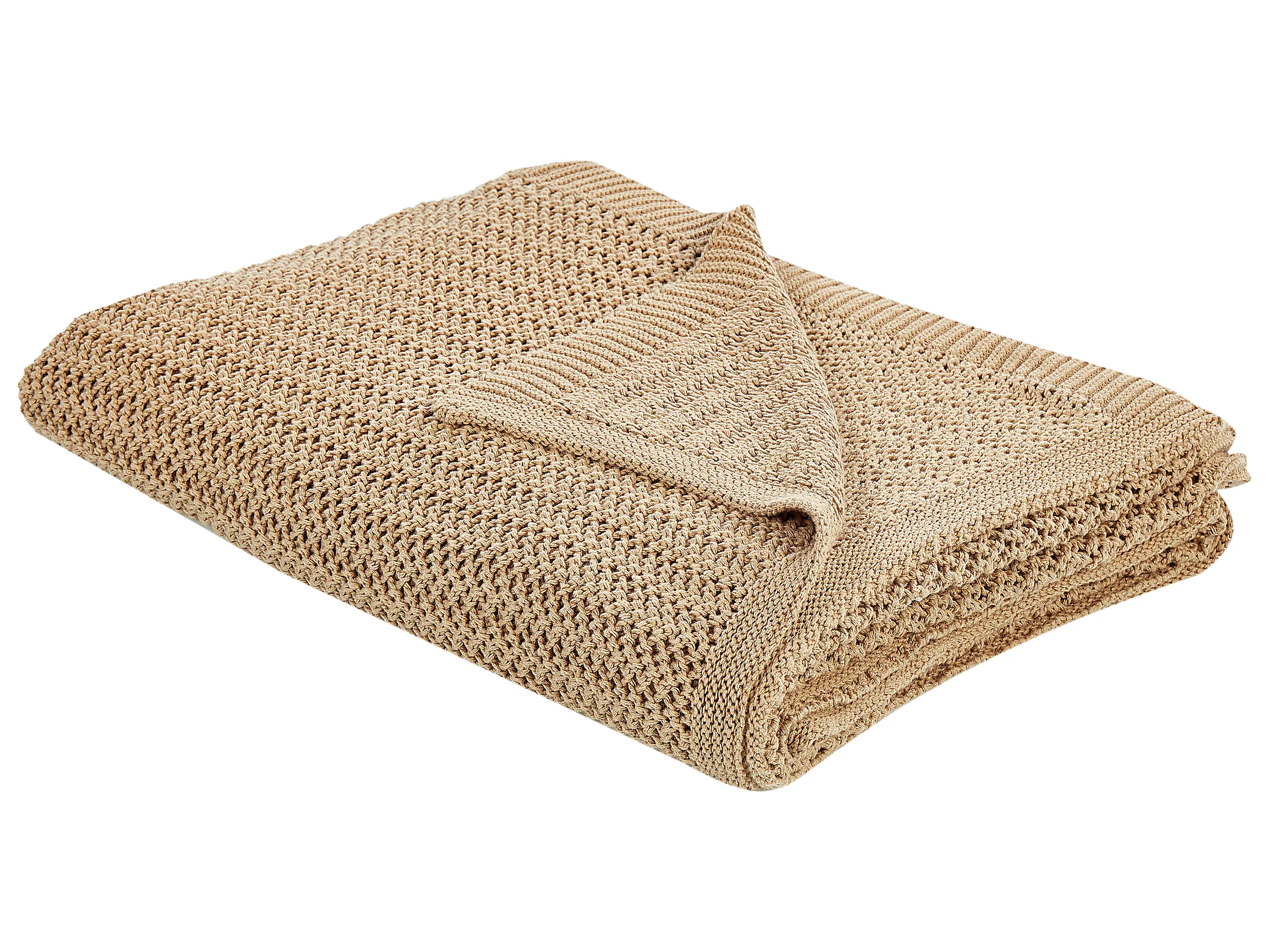 Bedspread ILEN Cotton 150 x 200 cm Light Brown