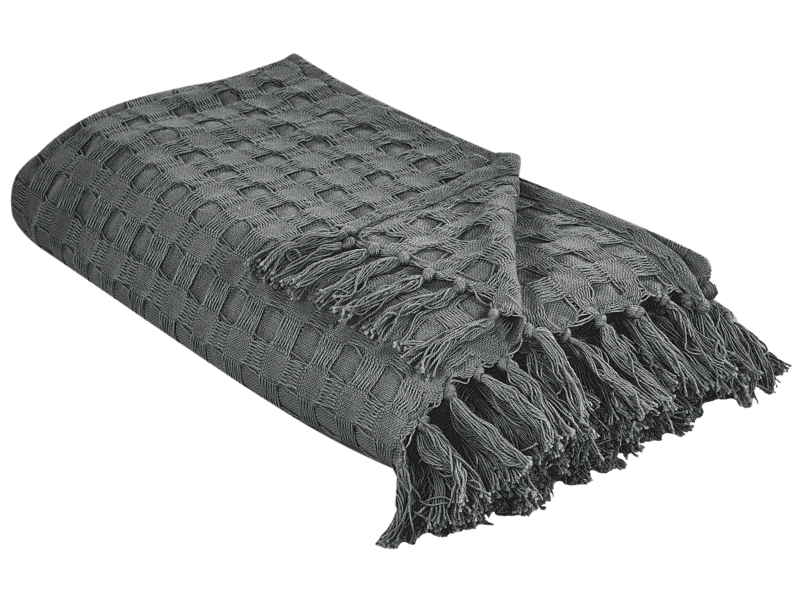 Bedspread BERE Cotton 200 x 220 cm Dark Grey