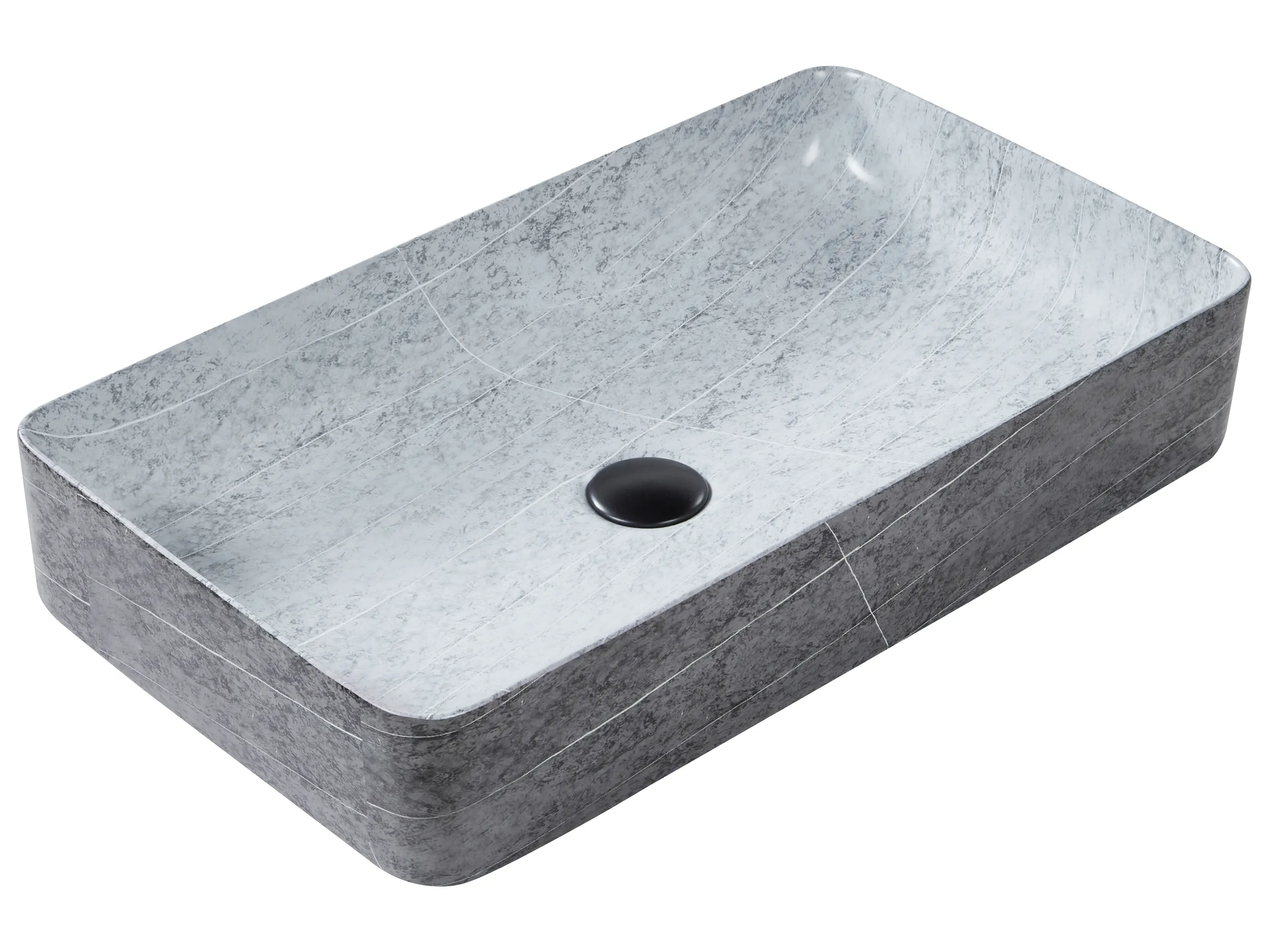 Lavabo sobre encimera ARTAJ 61 x 35 cm Cerámica Gris efecto hormigón