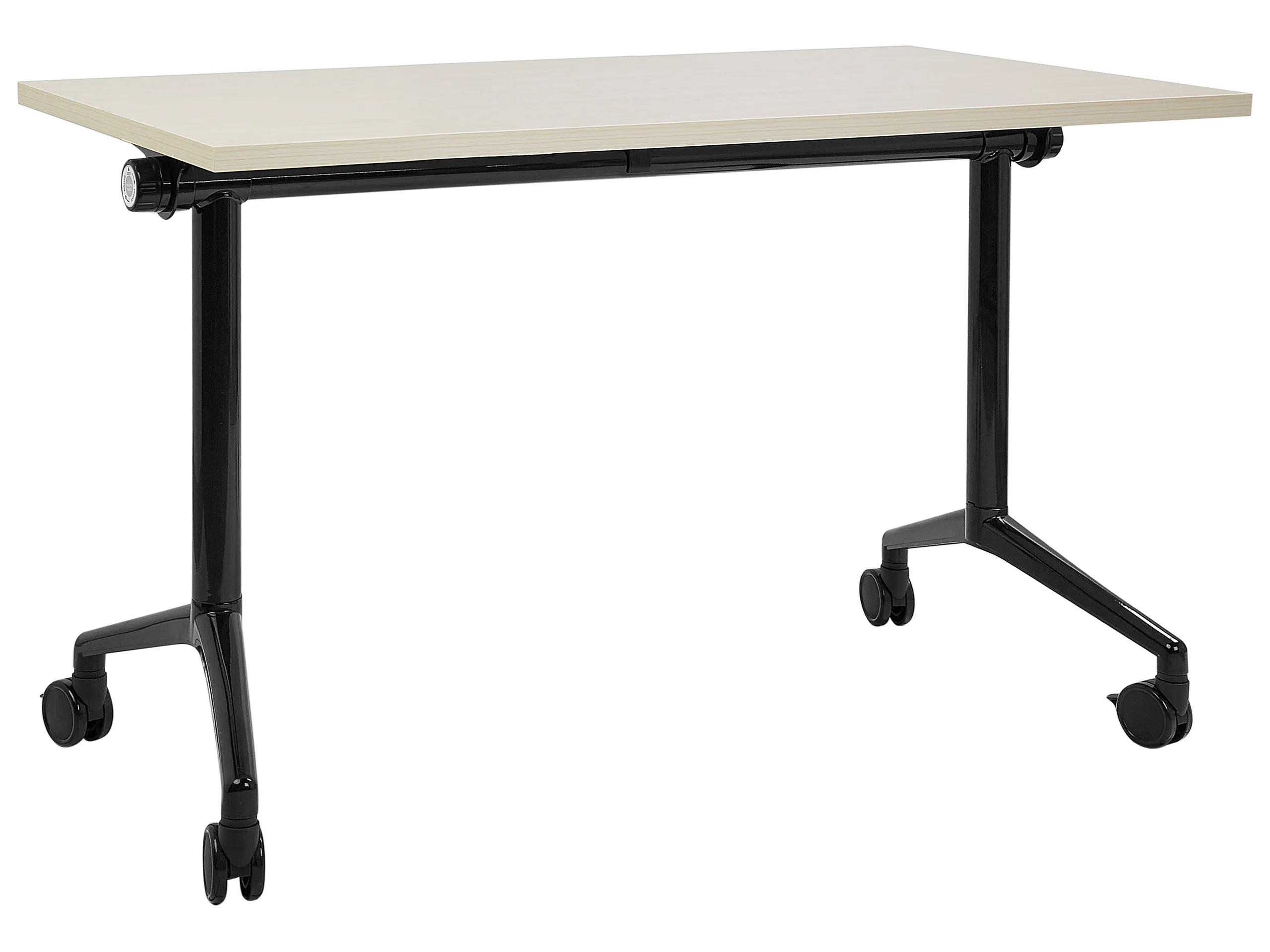 Foldable Office Desk CAVI Light Brown 120 cm 60 cm with Wheels