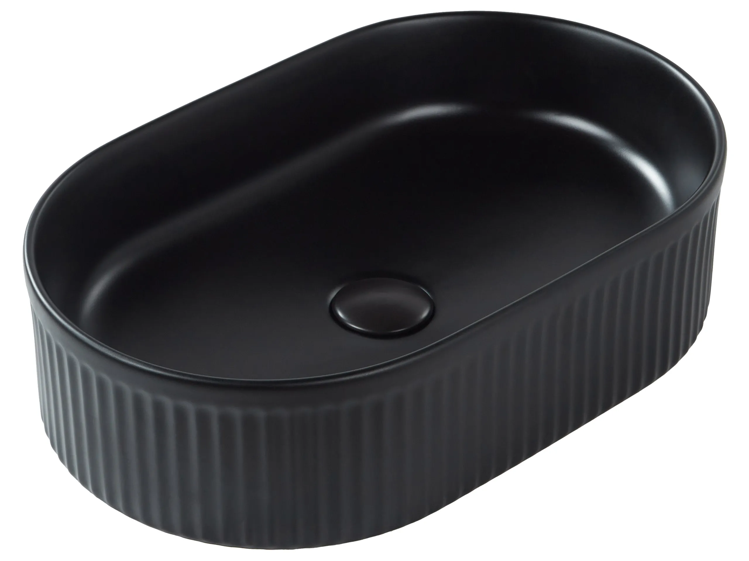Lavabo sobre encimera GELDO 49 x 31 cm Cerámica Negro