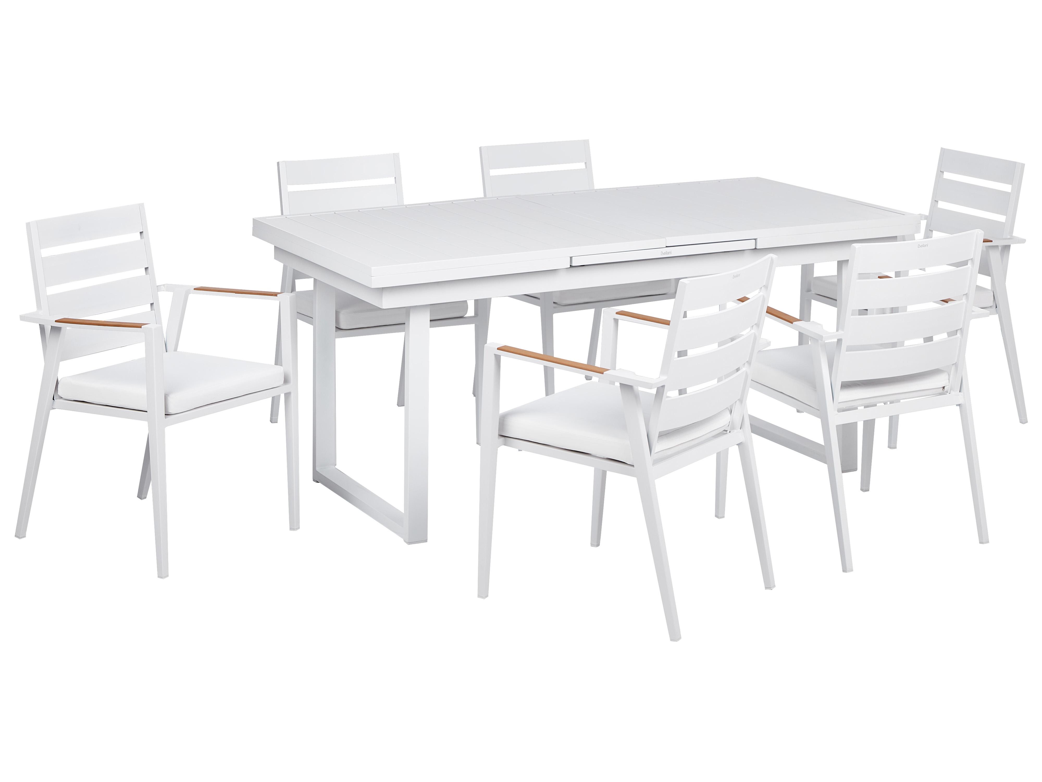 Conjunto de comedor exterior 6 plazas VALCANETTO/TAVIANO Metal Blanco