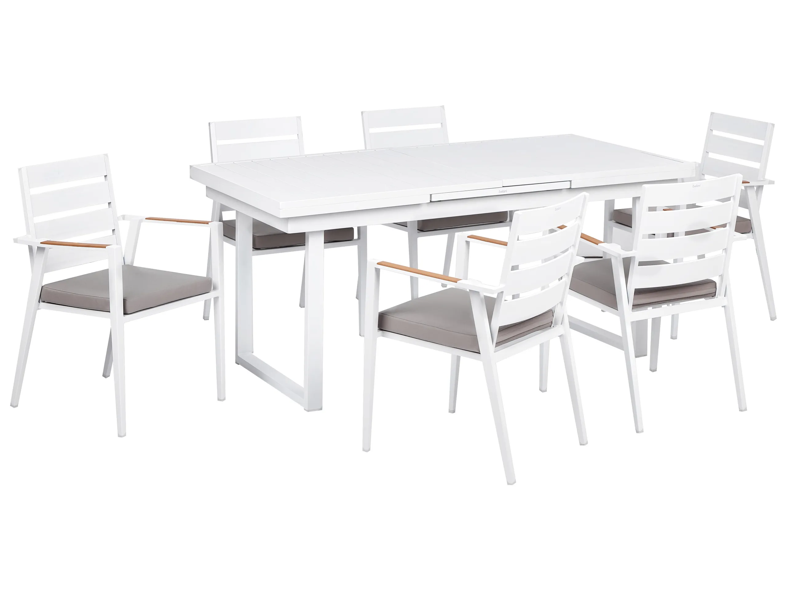 Conjunto de comedor exterior 6 plazas VALCANETTO/TAVIANO con cojines Metal Gris
