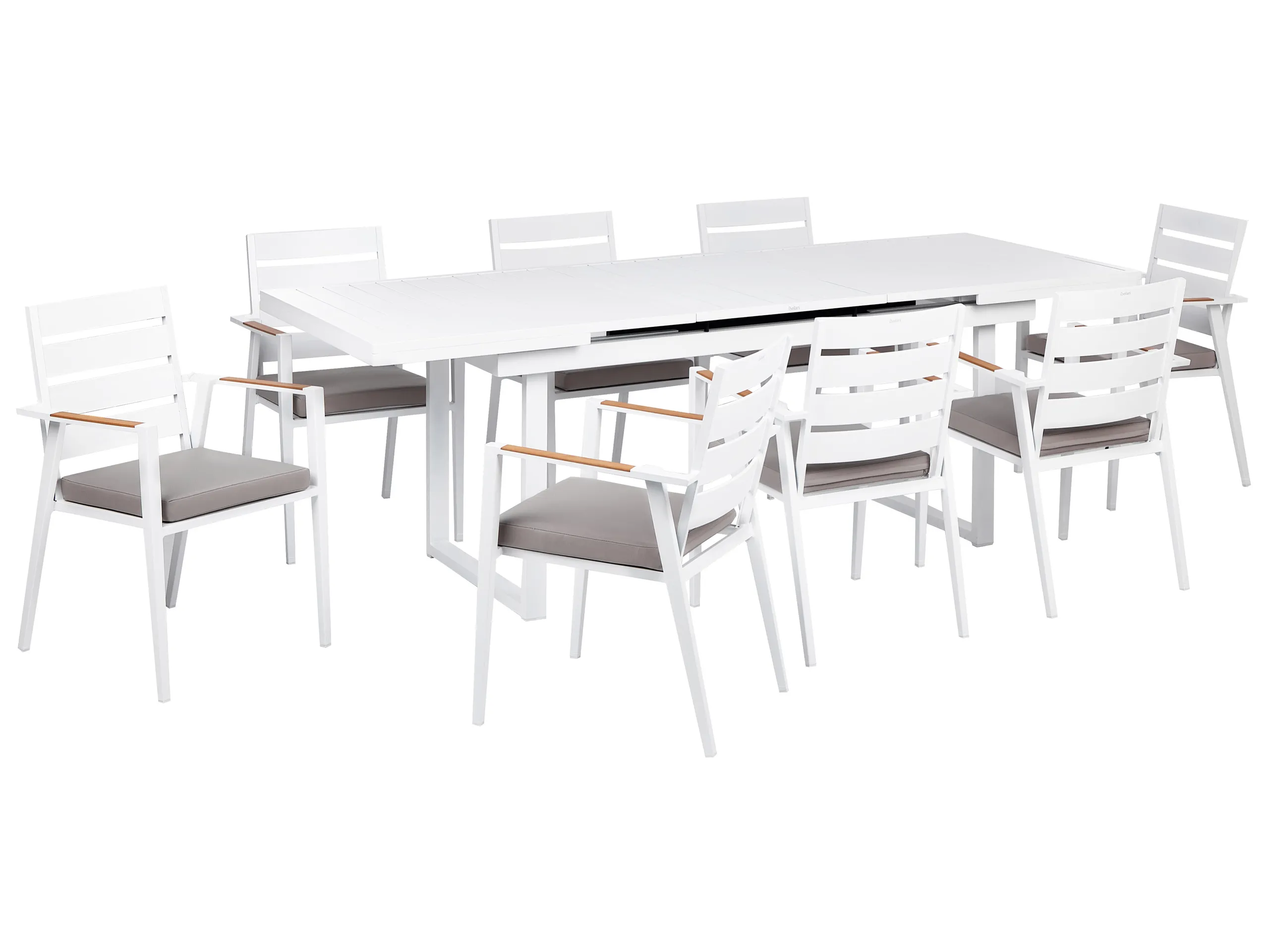 Conjunto de comedor exterior 8 plazas VALCANETTO/TAVIANO con cojines Metal Gris