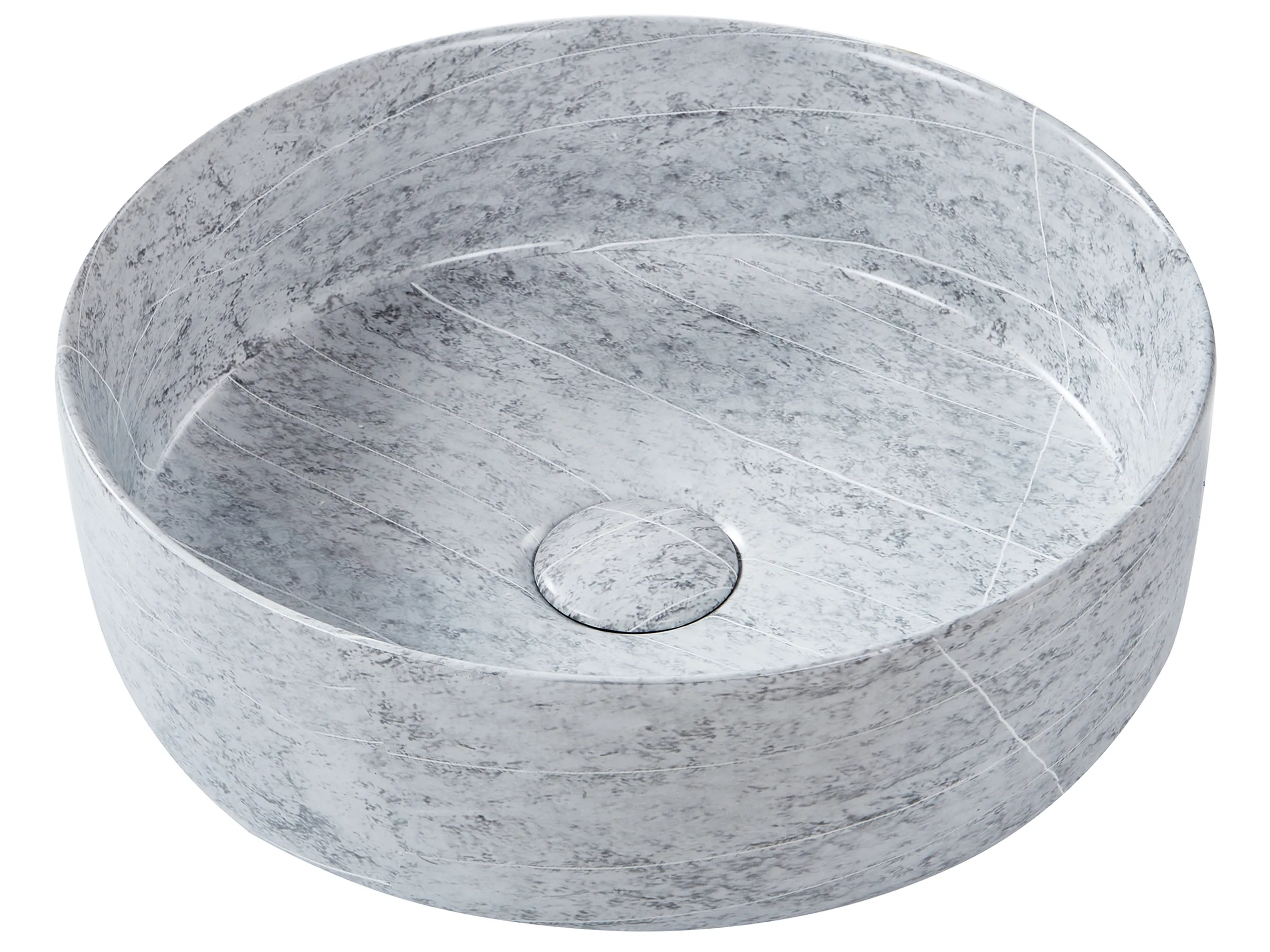 Lavabo sobre encimera GUDAR ⌀ 37 cm Cerámica Gris efecto hormigón