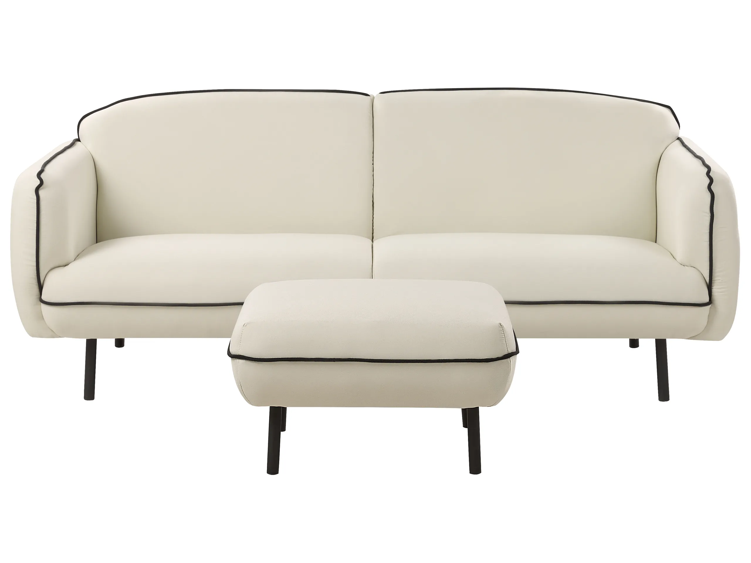 Sofa 3 Seater TONSBERG Fabric Light Beige with Ottoman