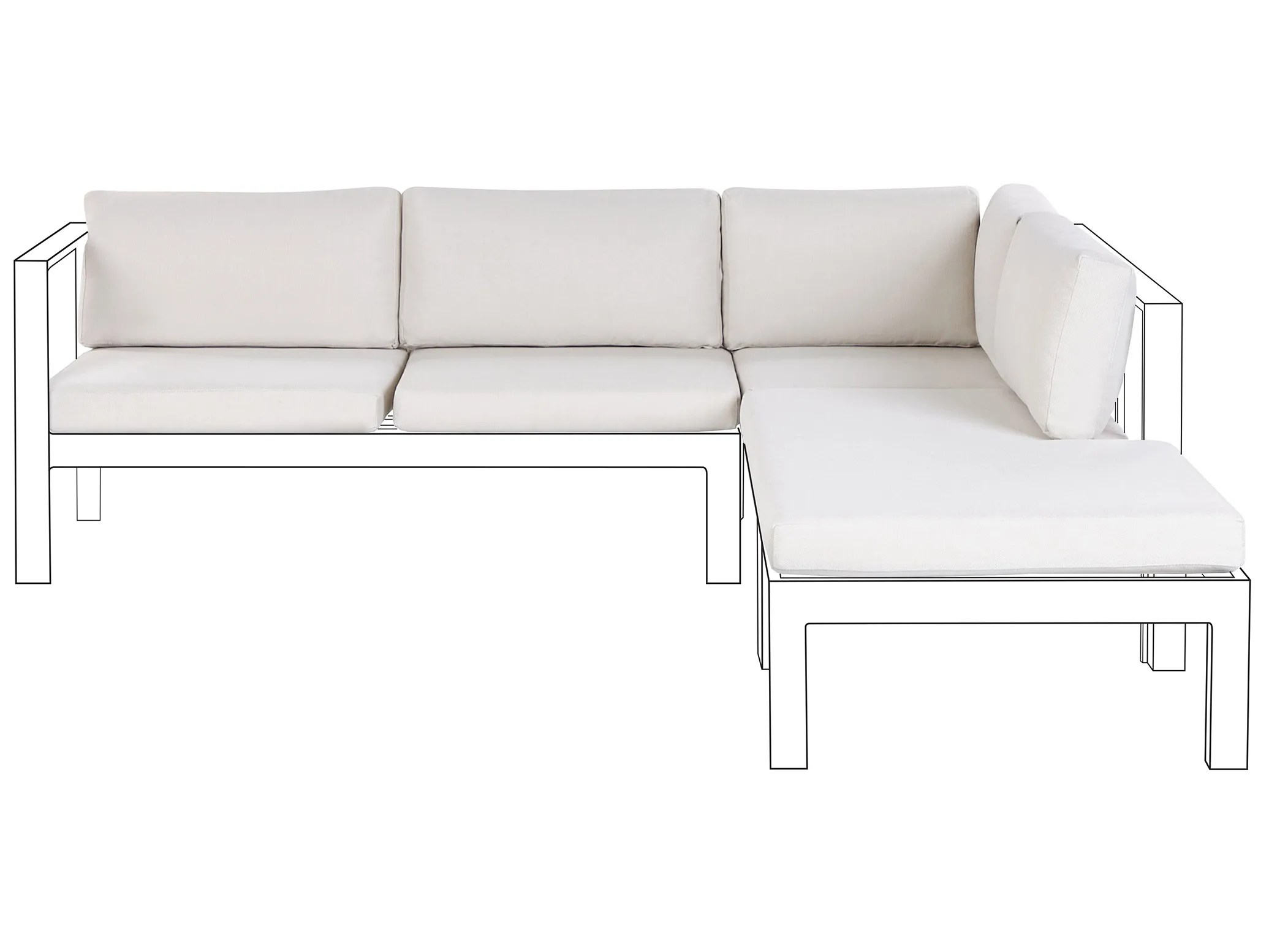 Conjunto de fundas de cojín de exterior MESSINA Blanco crema