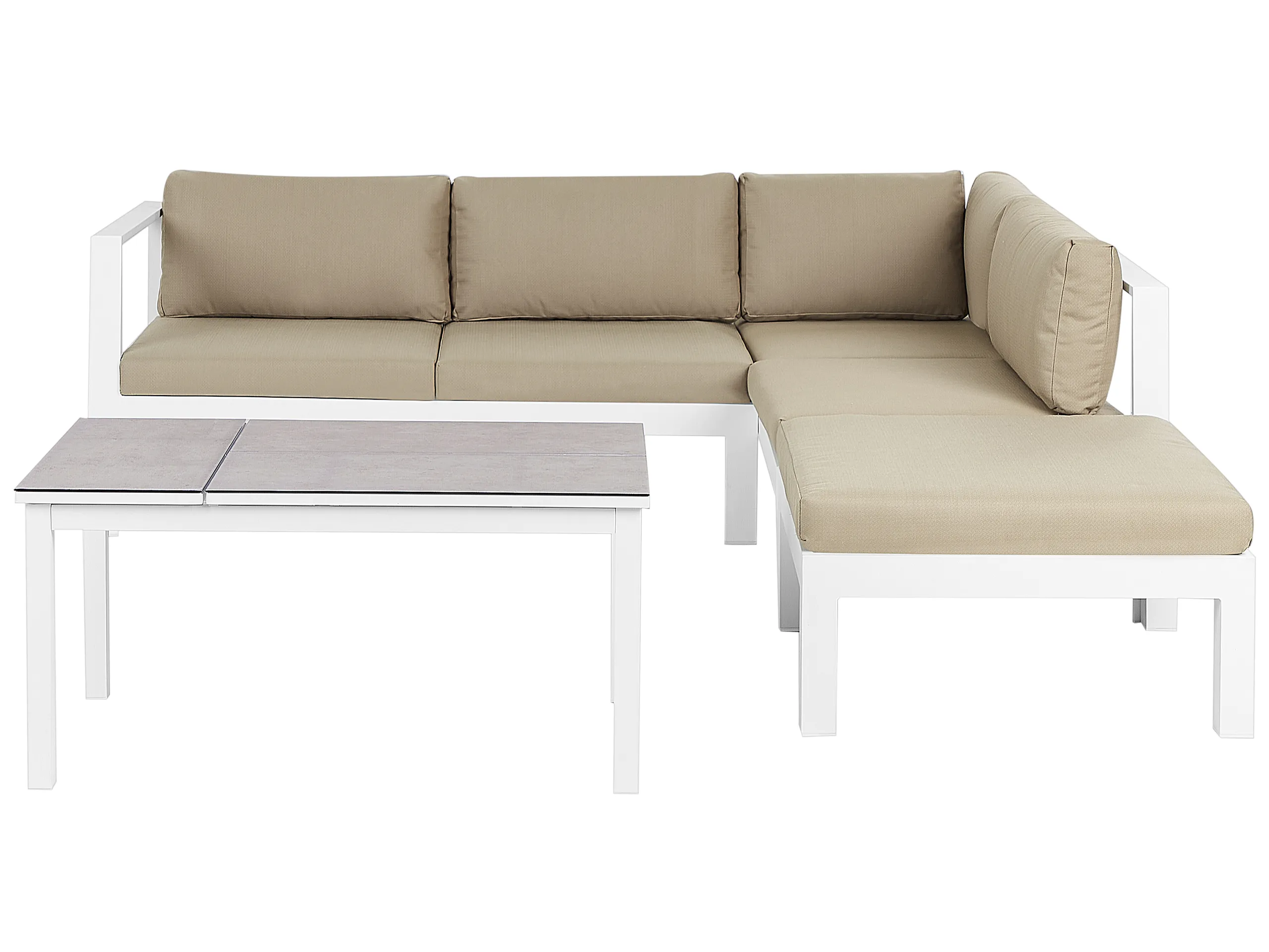 Conjunto esquinero de jardín 5 plazas MESSINA Izquierda Metal Arena