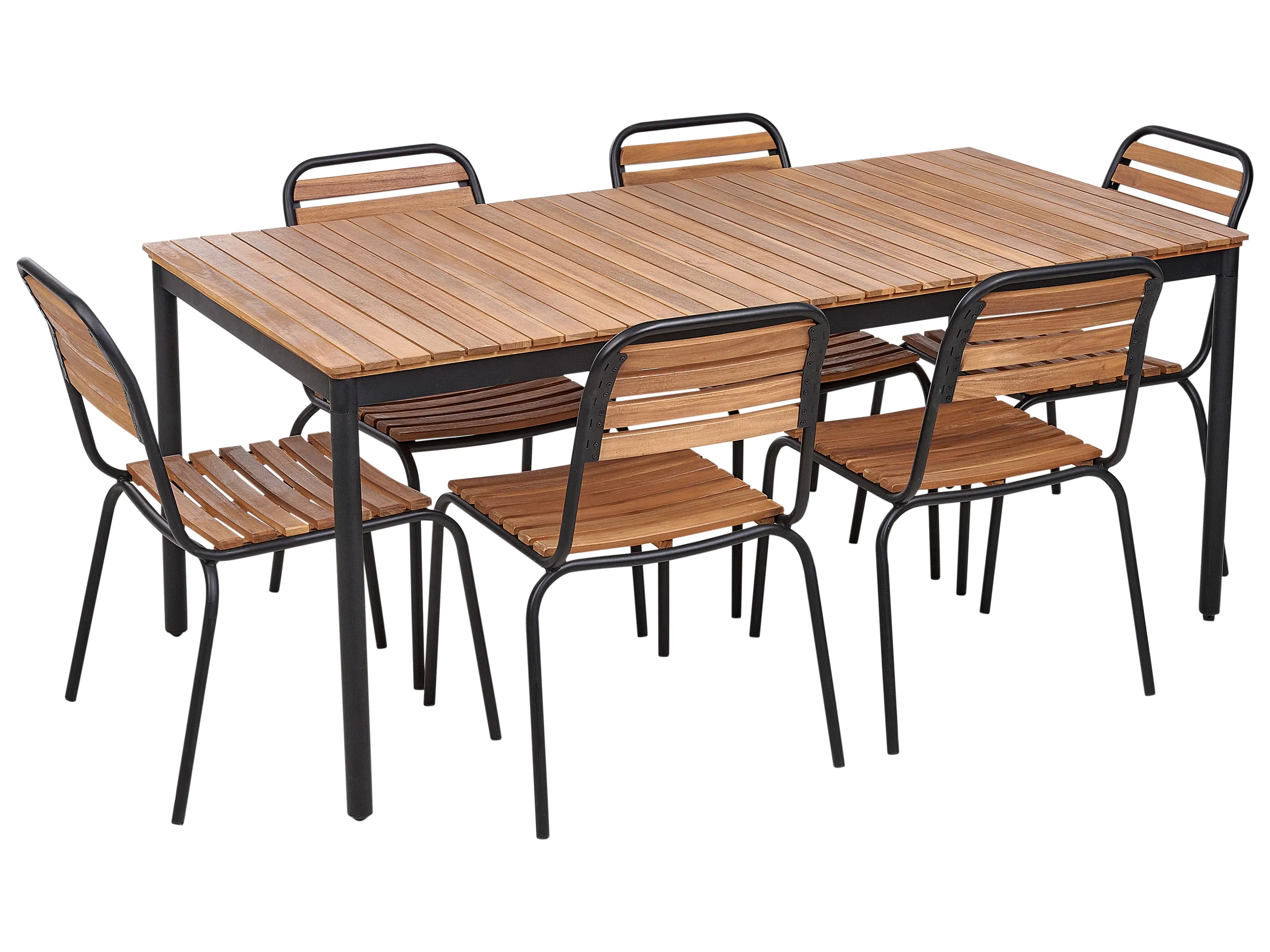 Conjunto de comedor exterior 6 plazas VALLESE Madera de acacia Marrón