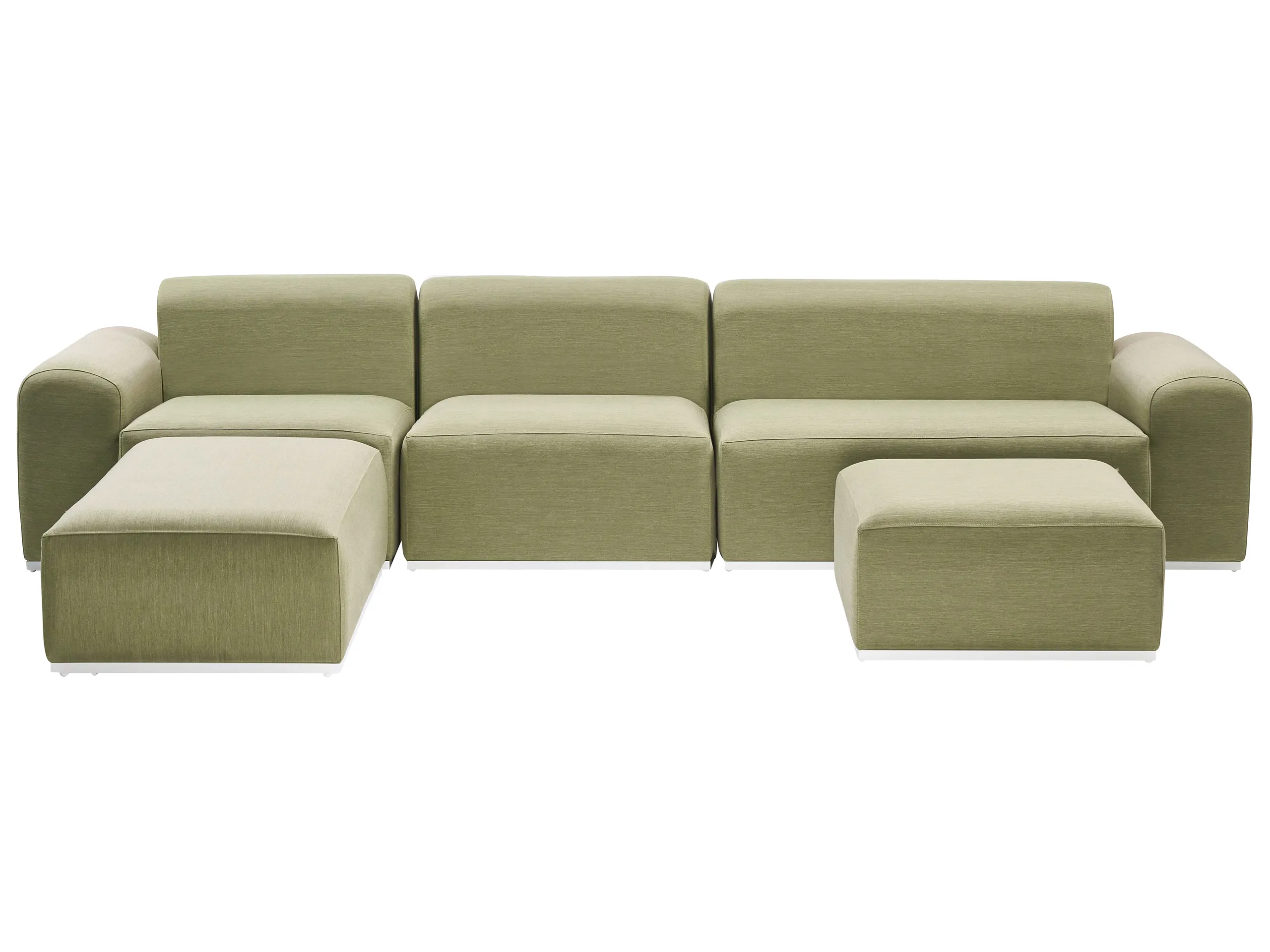 Sofá de jardín con otomana 7 plazas BATTIFOLLO modular Verde oliva