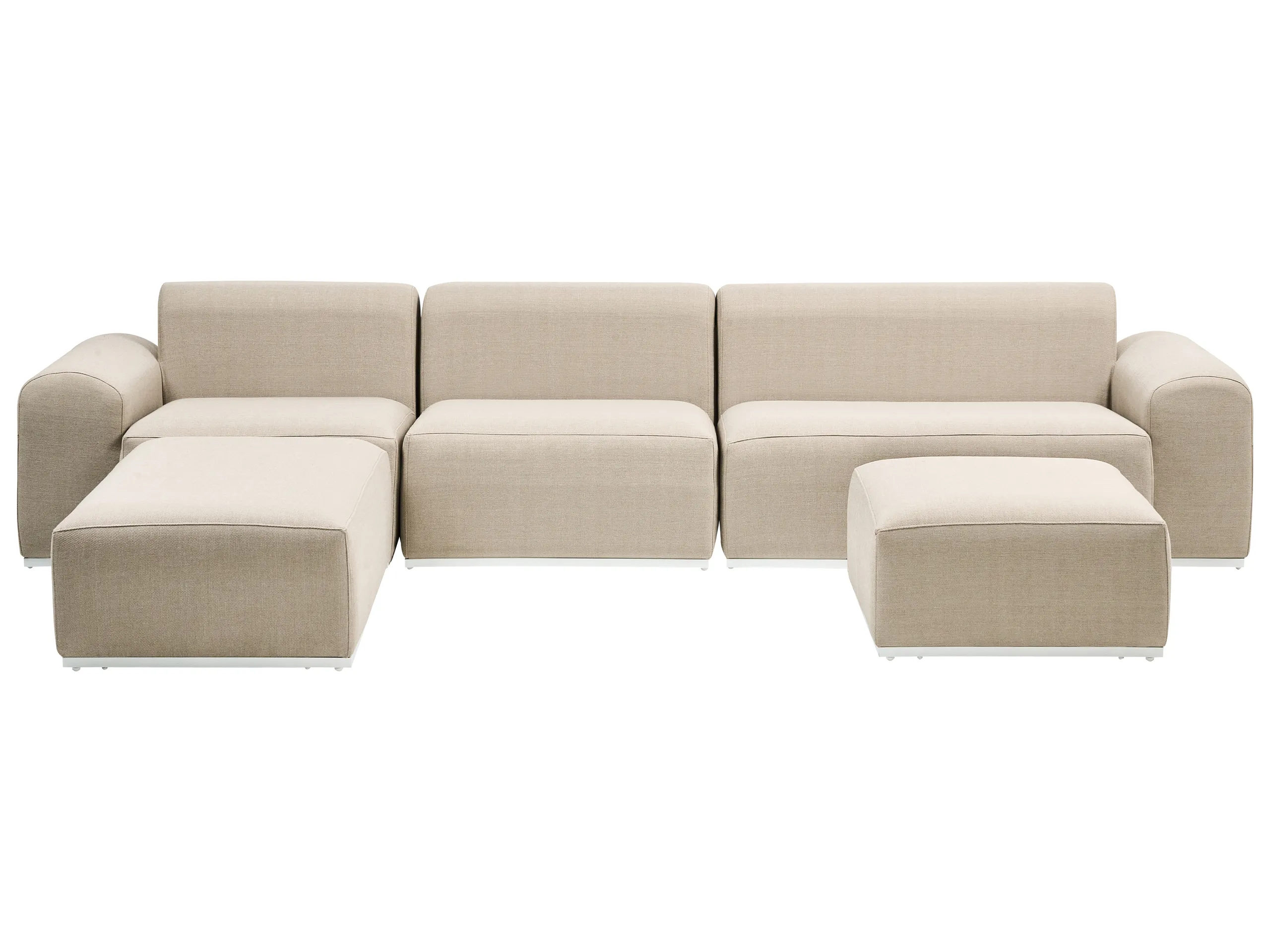 Sofá de jardín con otomana 7 plazas BATTIFOLLO modular Beige