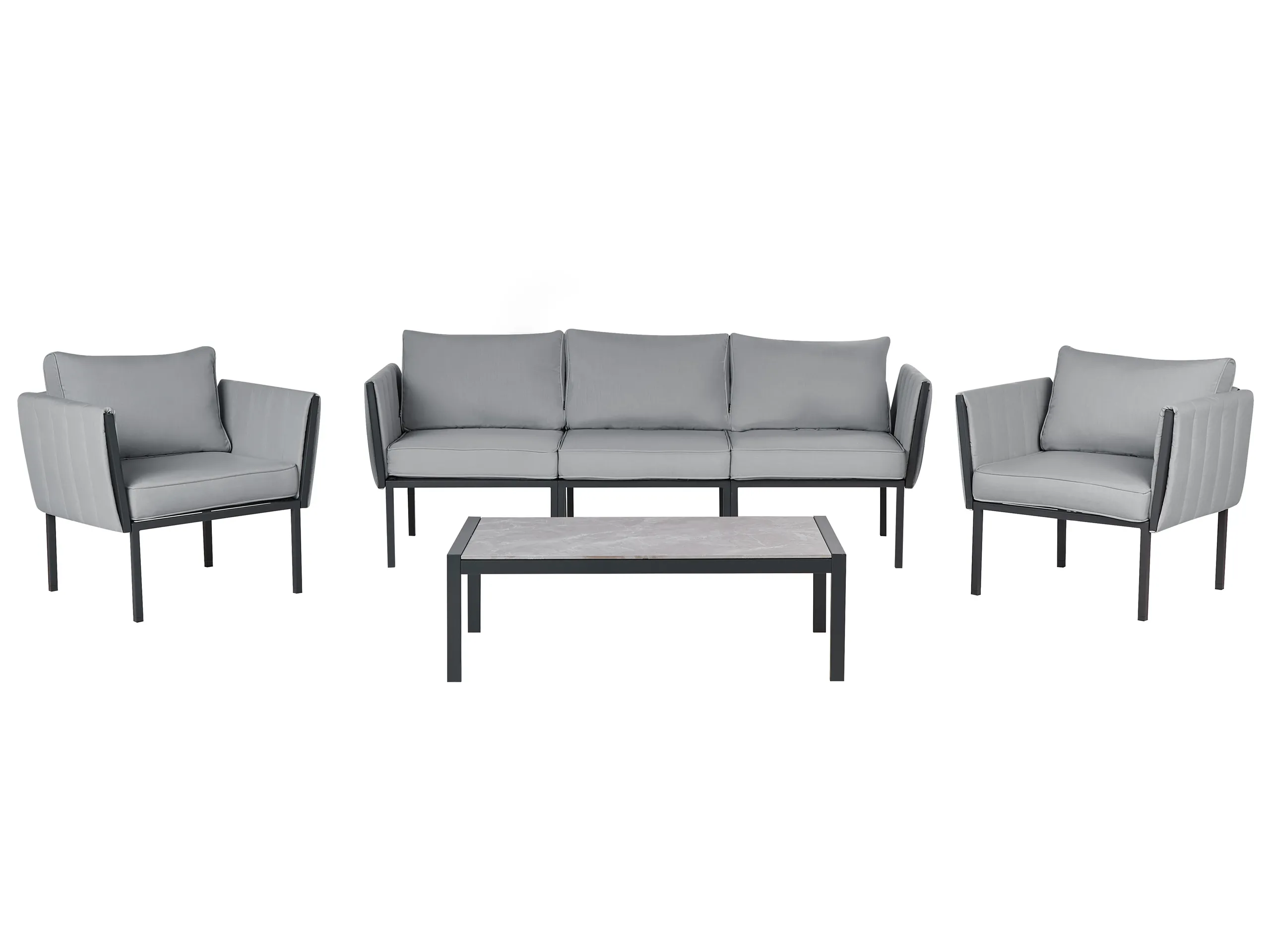 Conjunto de jardín con mesa 5 plazas SKALA Metal Gris oscuro