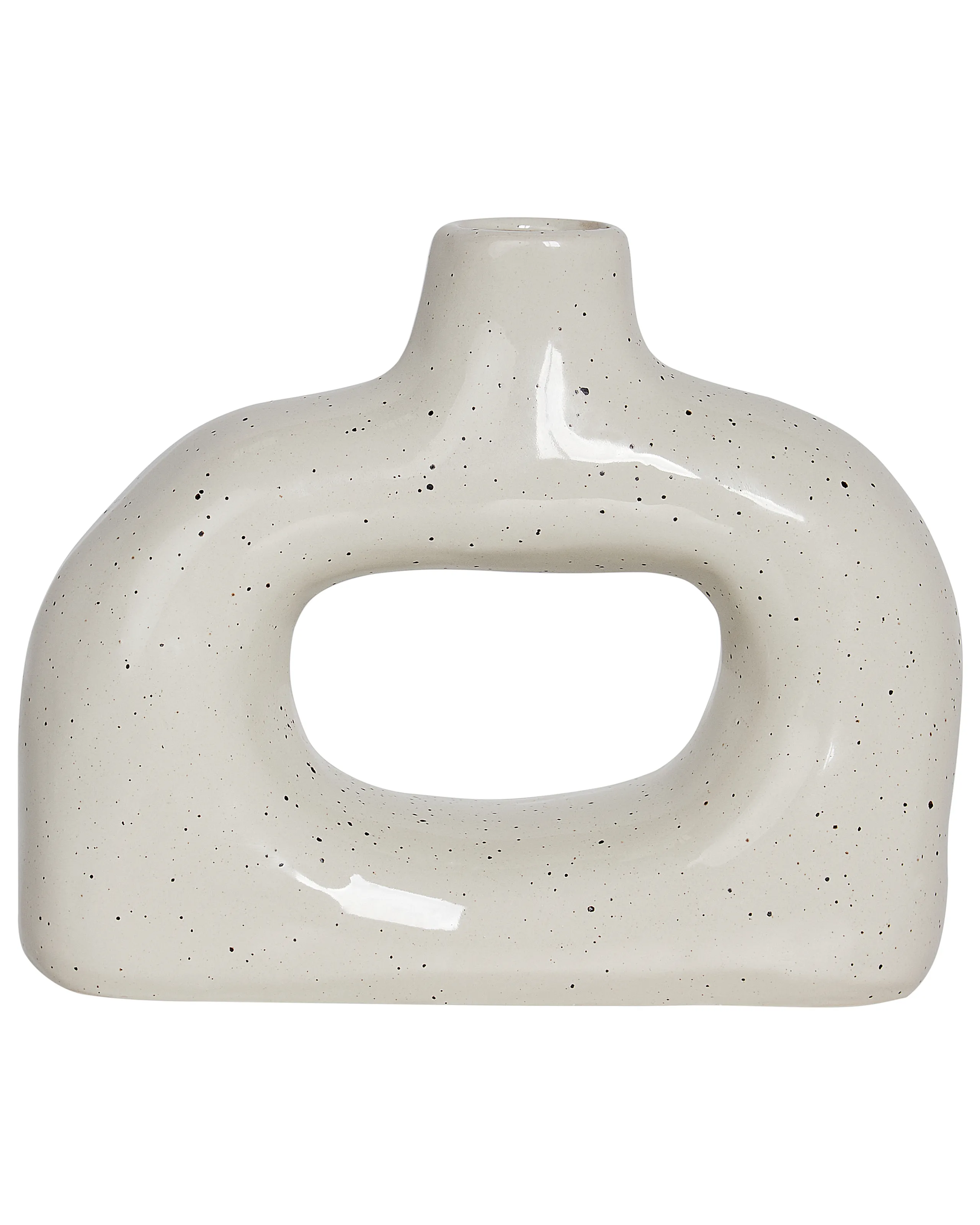 Jarrón para flores MOONEYE Gres 19 cm Blanco crema