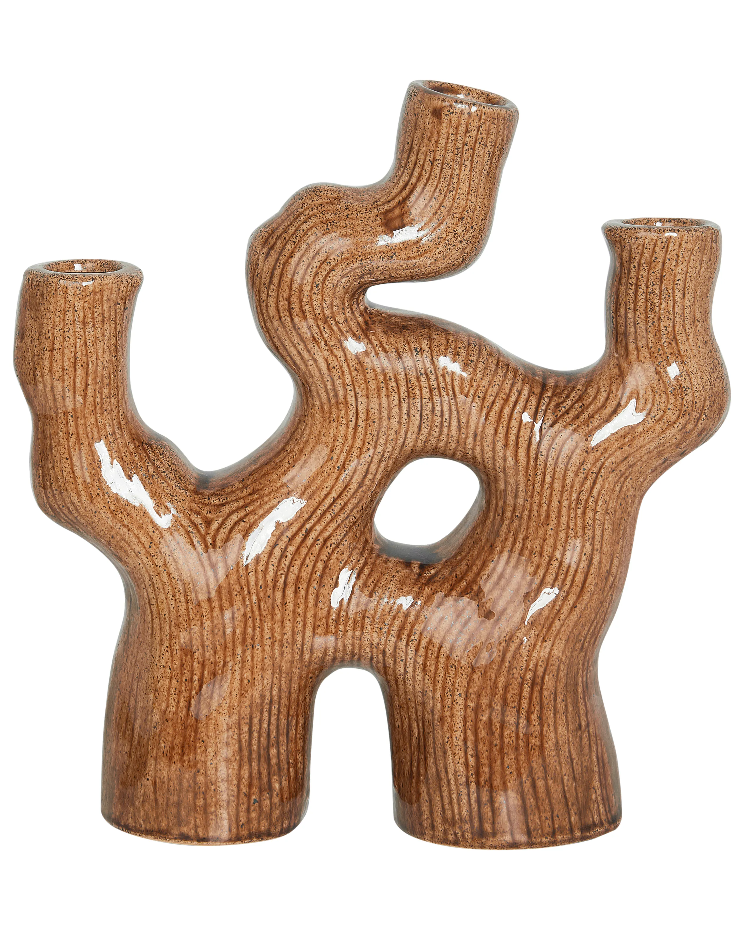 Jarrón para flores BARBUS Gres 31 cm Marrón