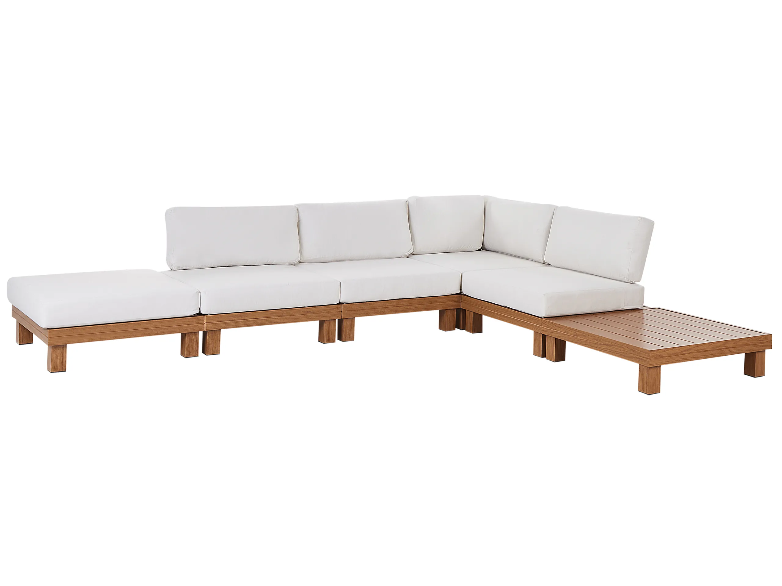 Conjunto esquinero de jardín 5 plazas SANZA Izquierda modular Metal Blanco