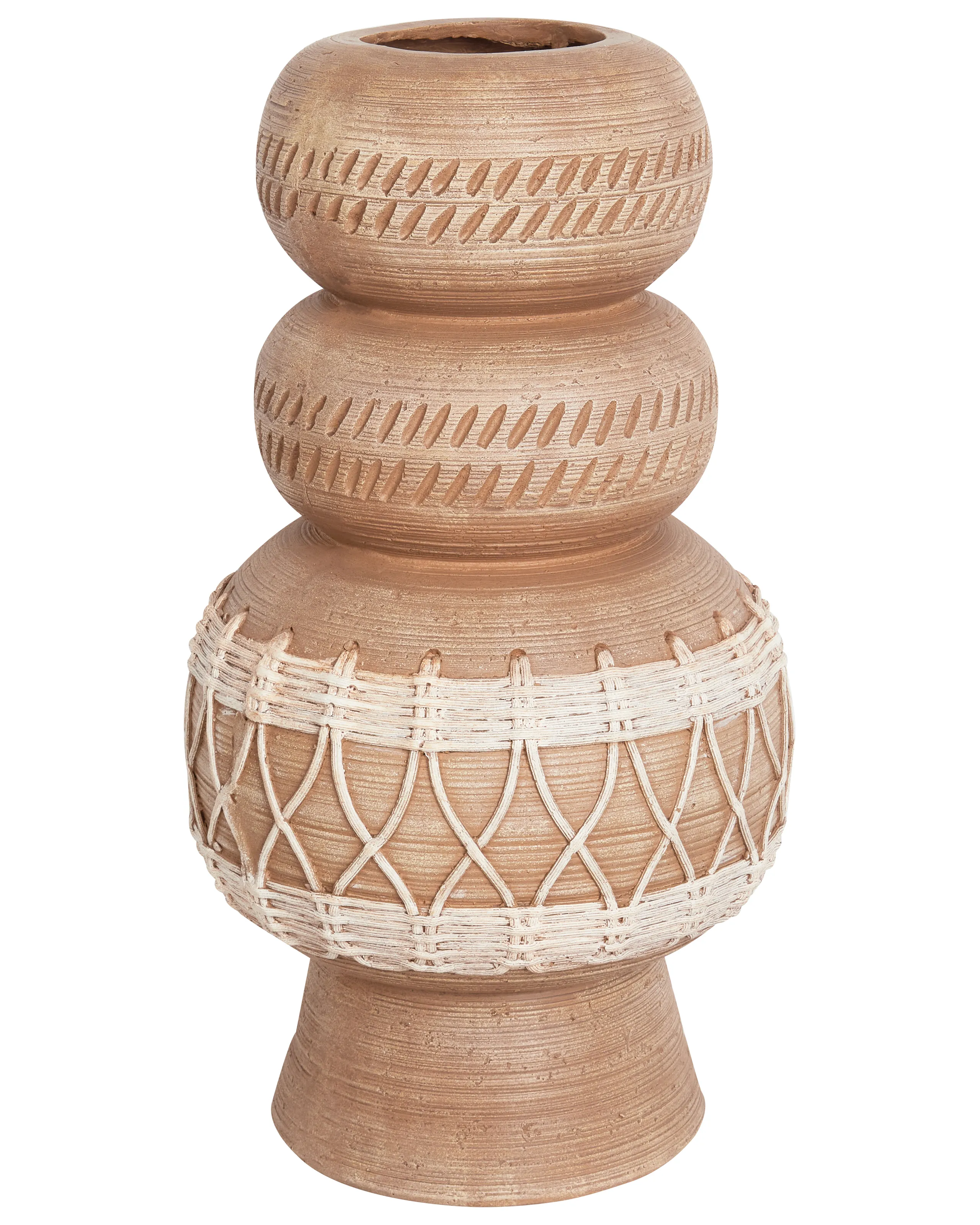 Flower Vase ALMIROS Ceramic 51 cm Light Brown