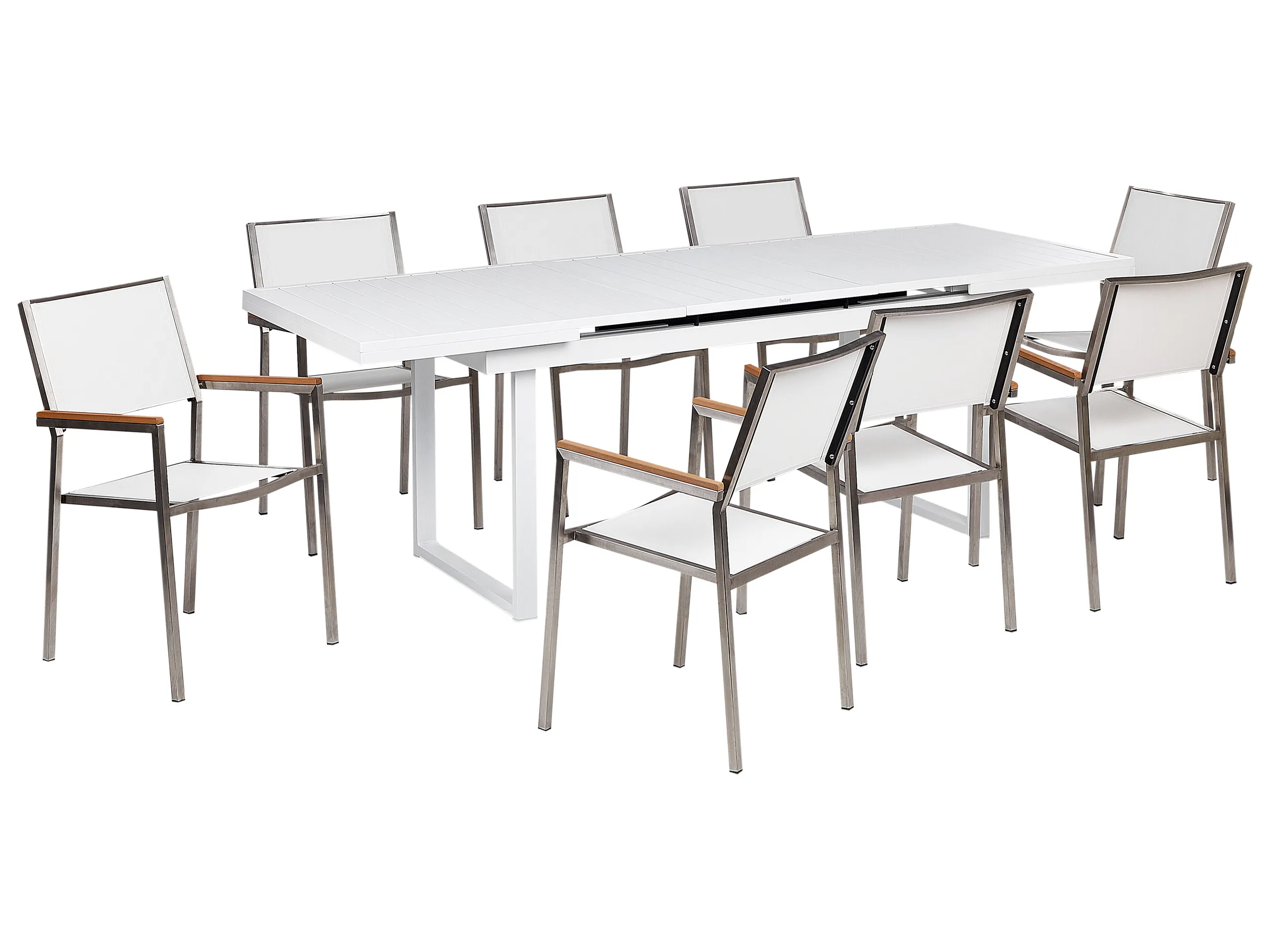 Conjunto de comedor exterior 8 plazas VALCANETTO/GROSSETO Metal Blanco