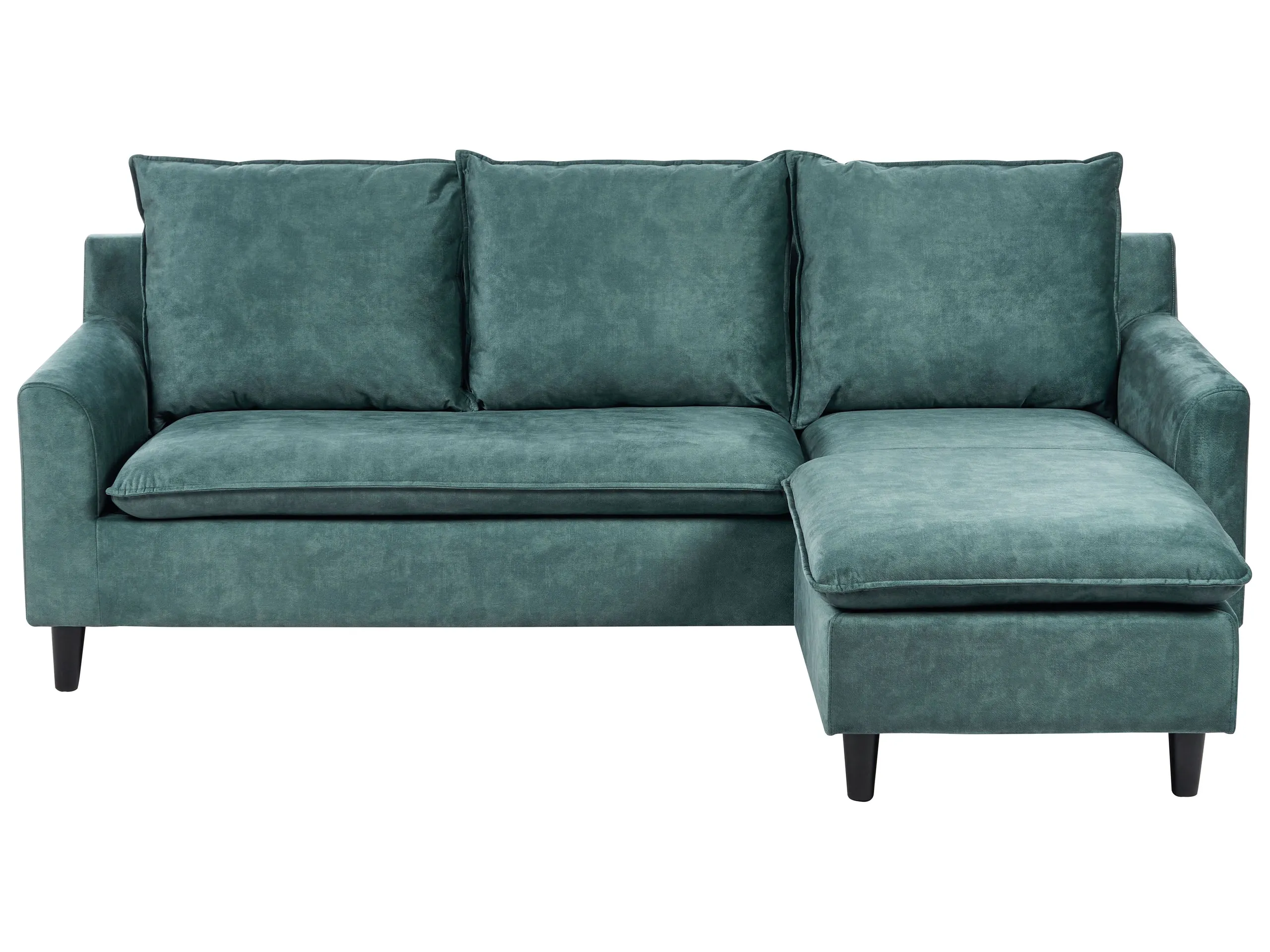 Corner Sofa 3 Seater ELVENES Velvet Teal Left Hand