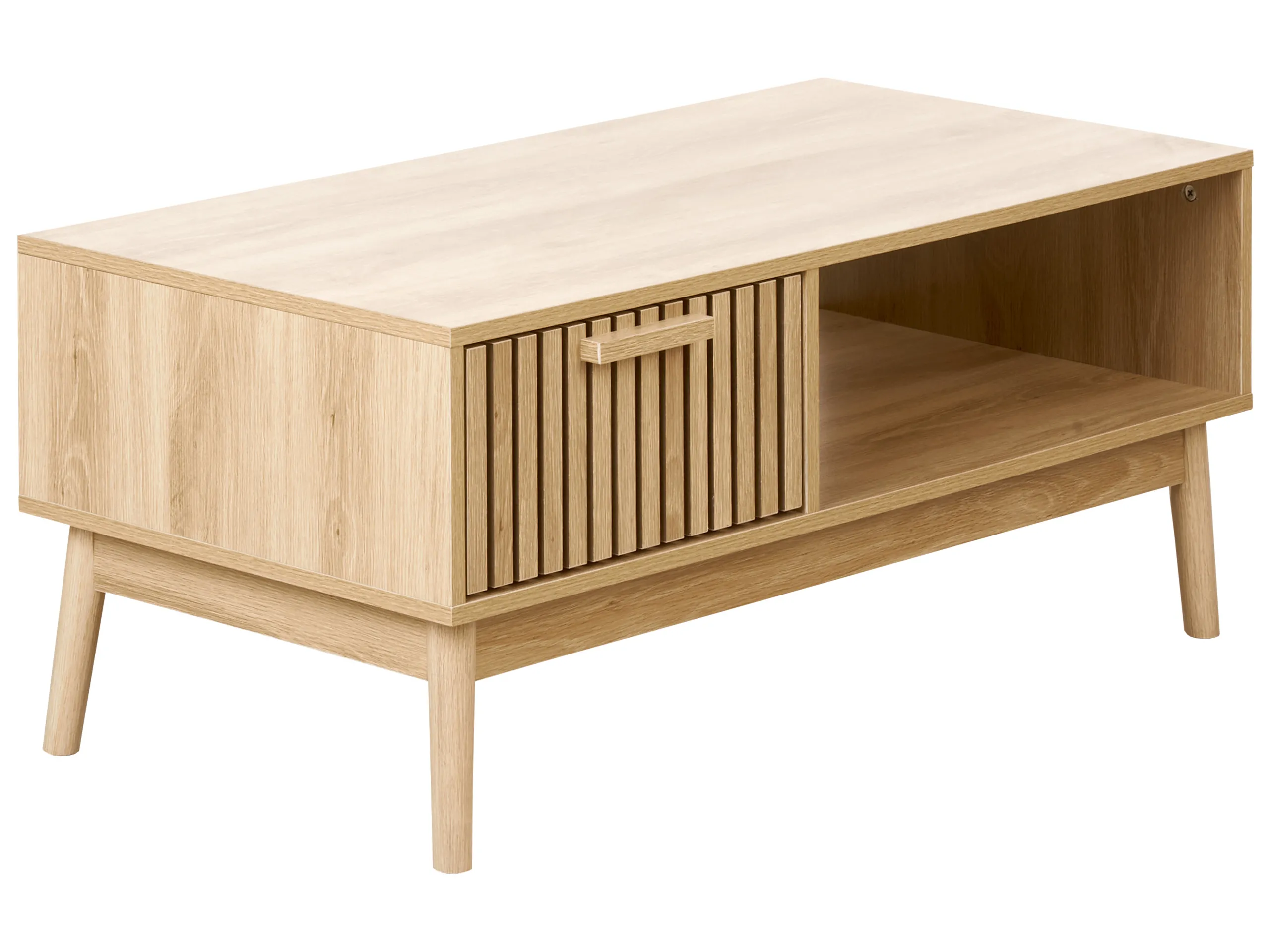 Mesa de centro LYNWOOD Marrón claro con almacenaje