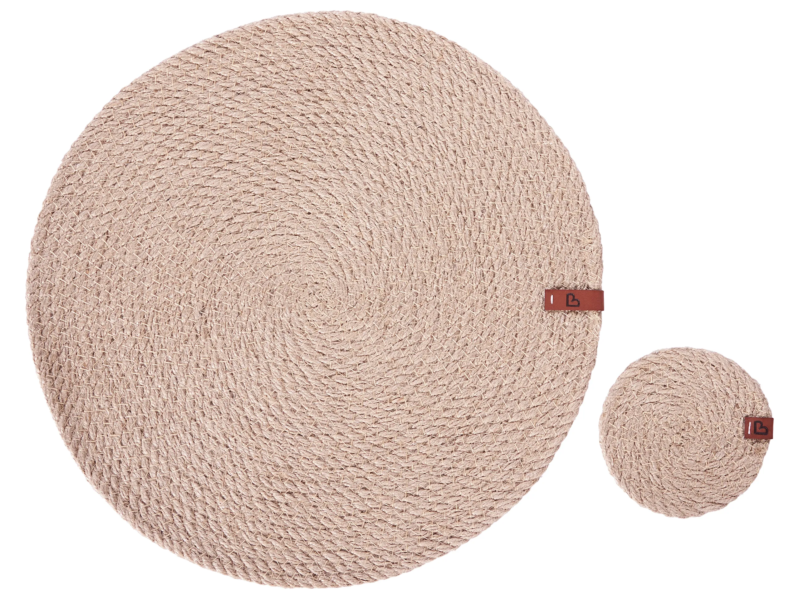 Conjunto de manteles individuales y posavasos MUNTRIES Yute Natural