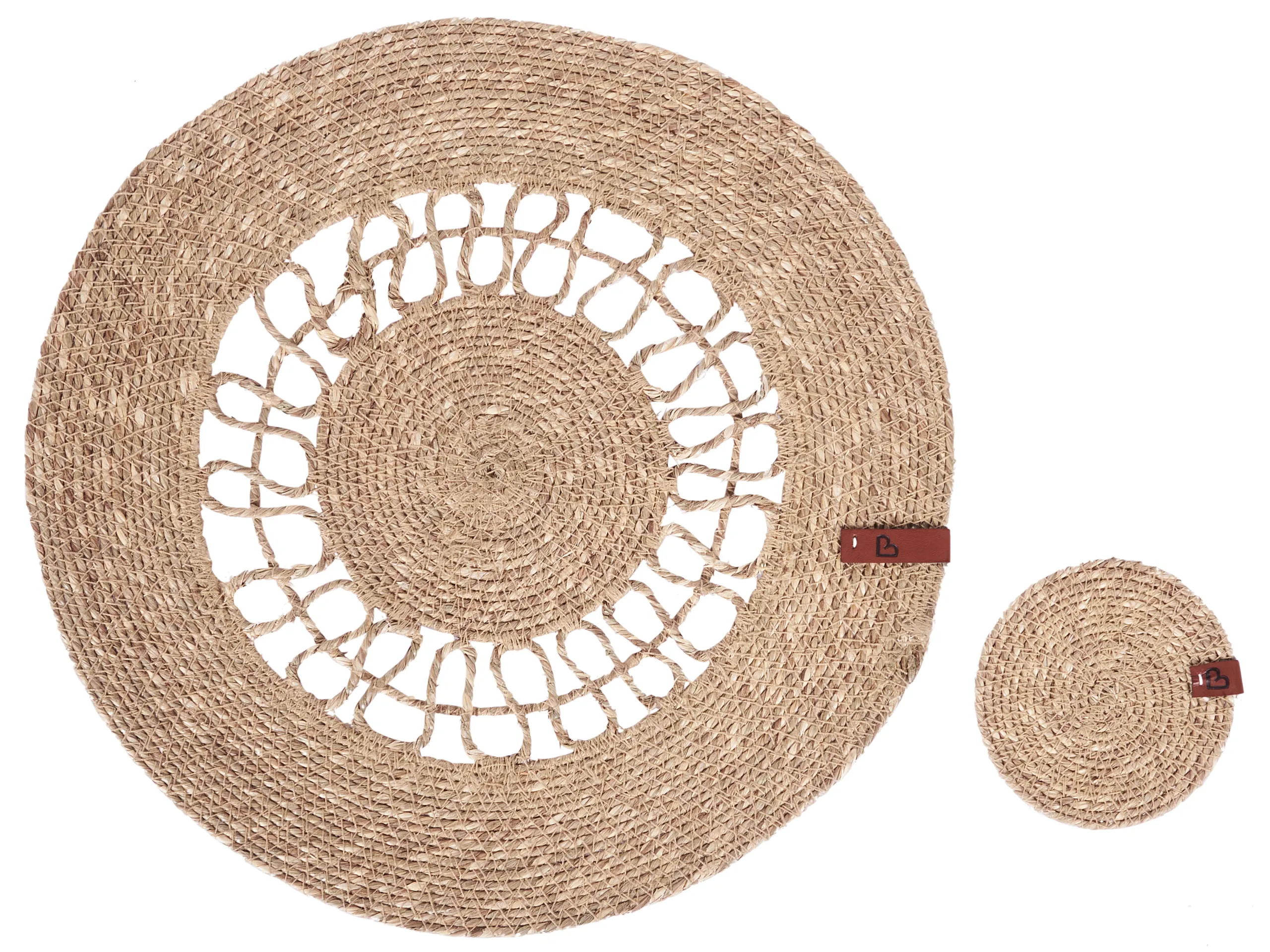 Conjunto de manteles individuales y posavasos PEPPERBERRY Algas marinas Natural