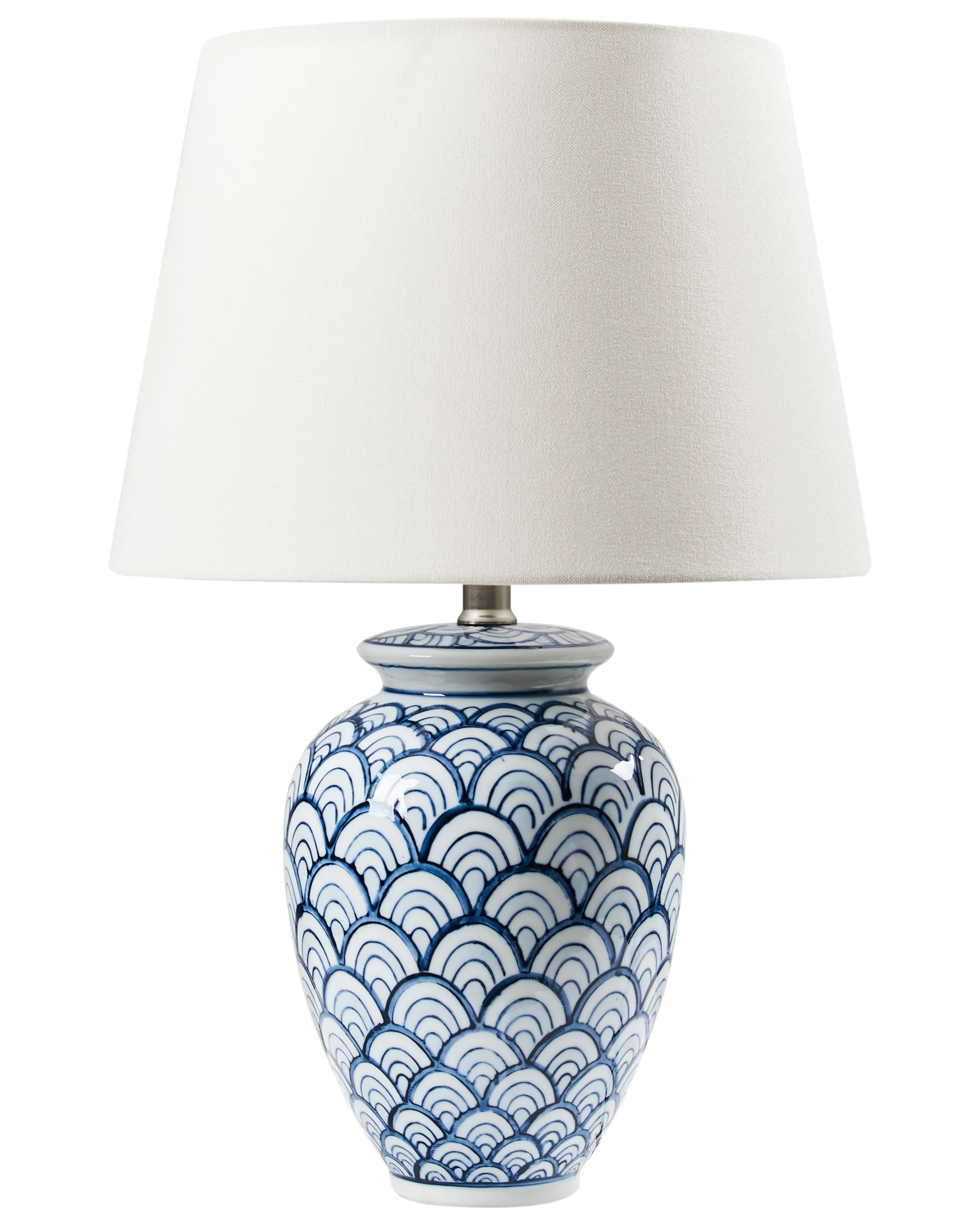 Lámpara de mesa JAUCA Porcelana Blanco/Azul