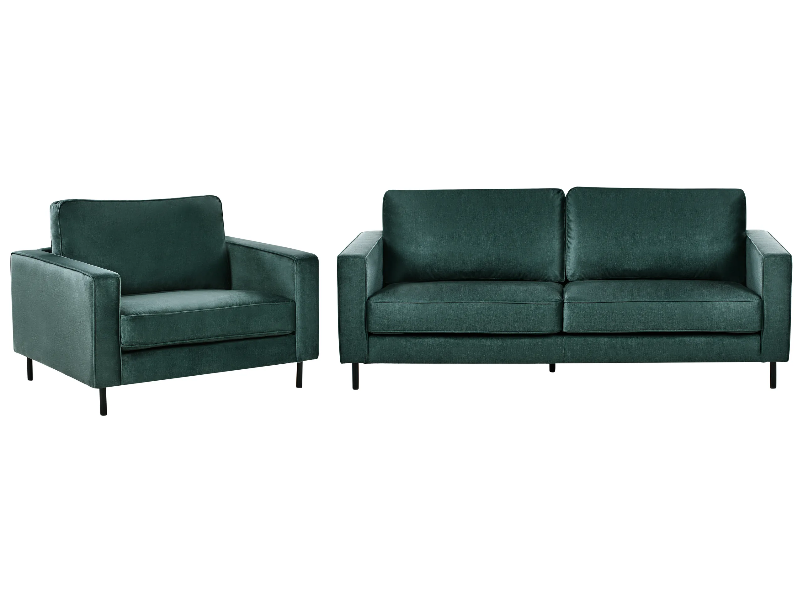 Conjunto de sala de estar 4 plazas SAVALEN Terciopelo Verde oscuro