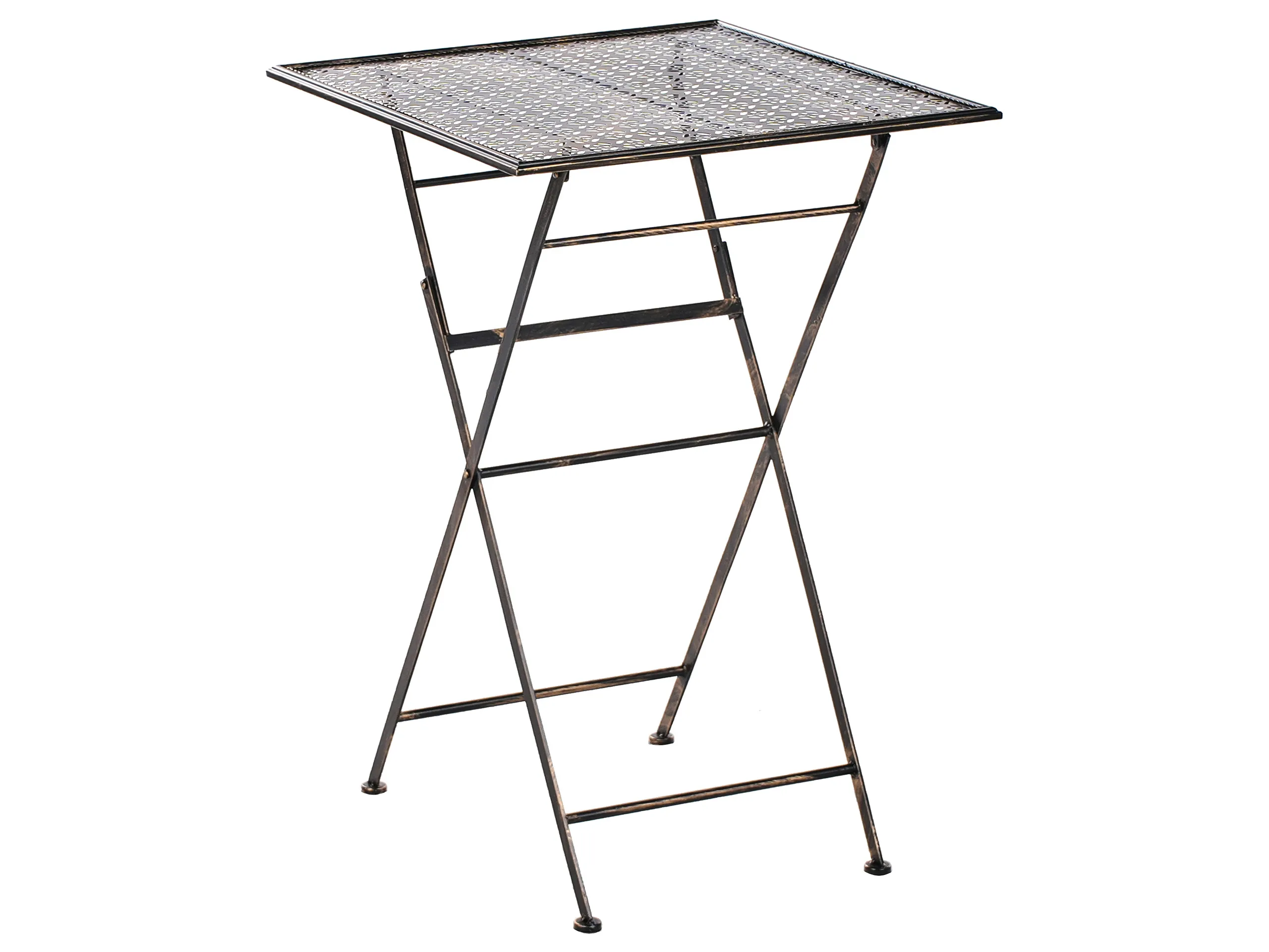 Mesa de bar de jardín BORMIO 60 cm 60 cm Metal Negro