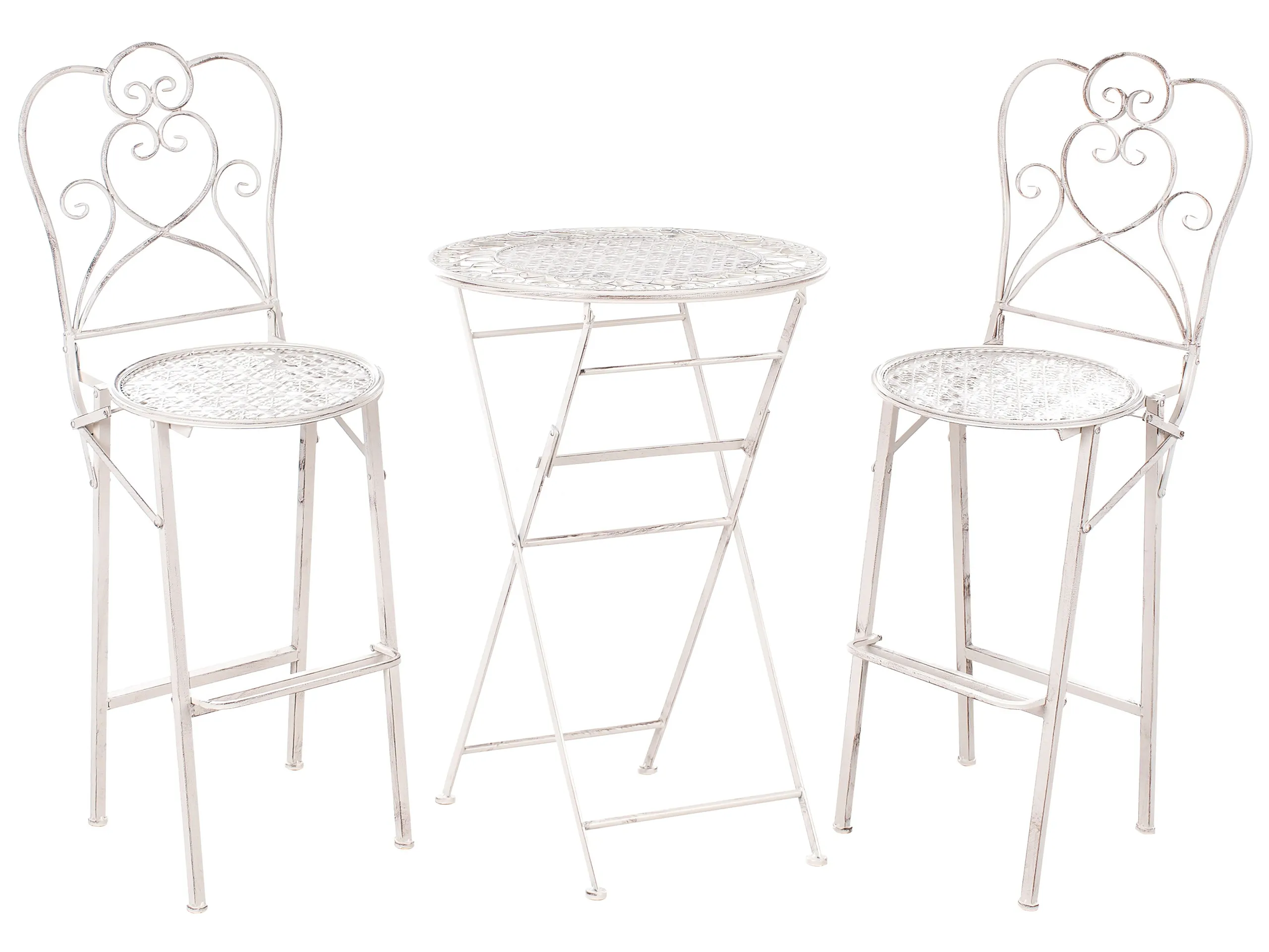 Garden Bar Set Folding TRIESTE Metal Light Beige