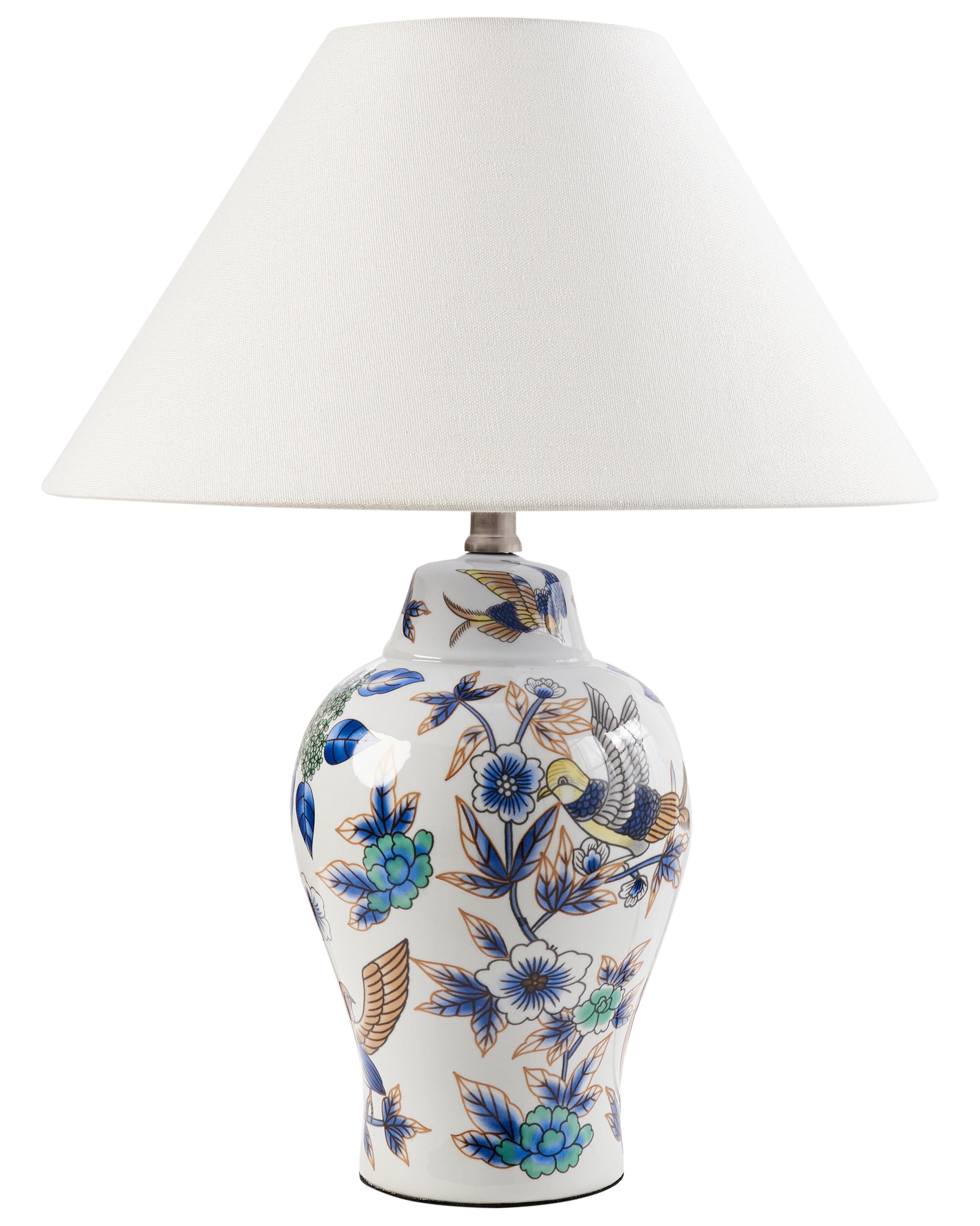 Lámpara de mesa MORACA Porcelana Blanco/Azul