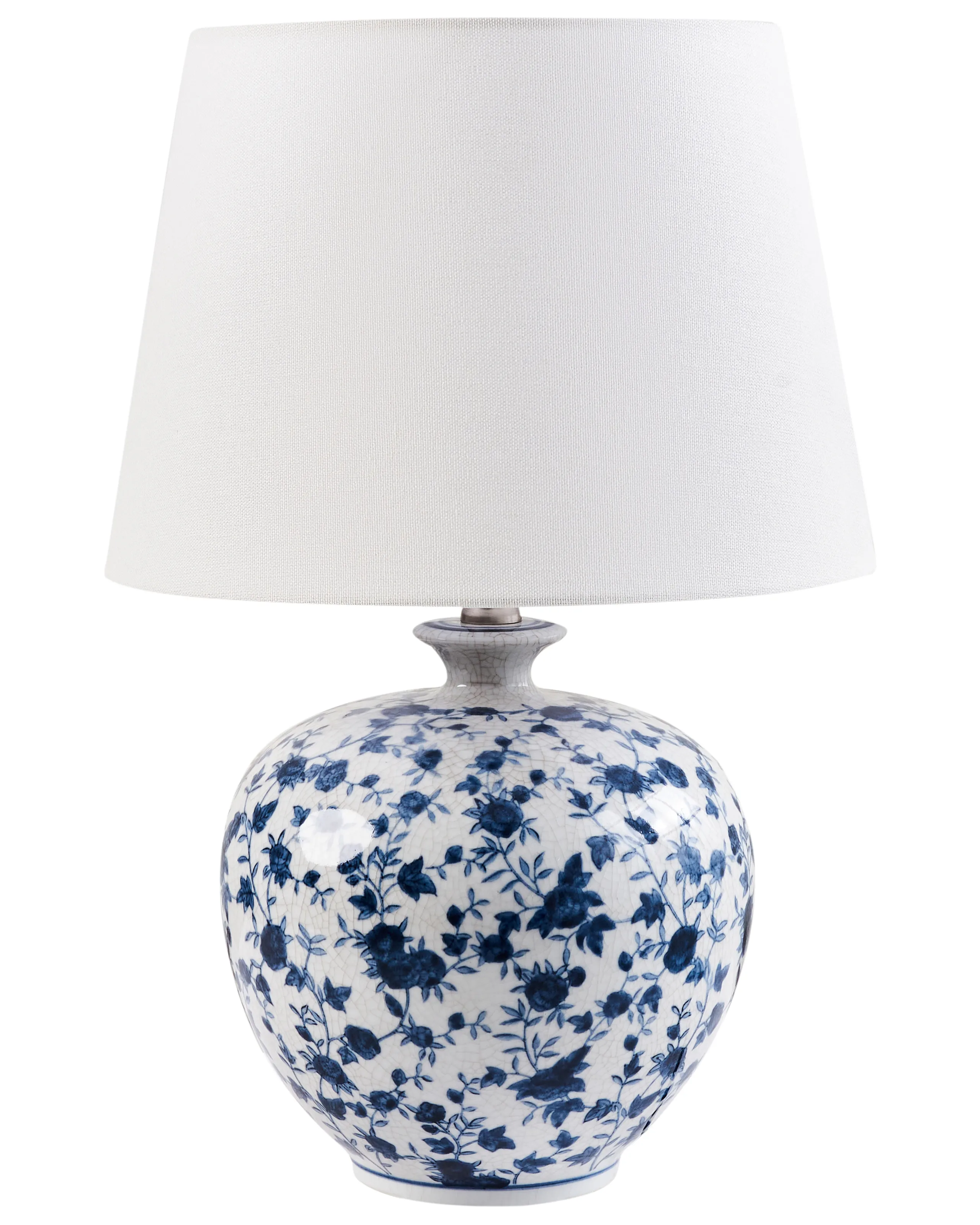 Lámpara de mesa SILVES Porcelana Blanco/Azul