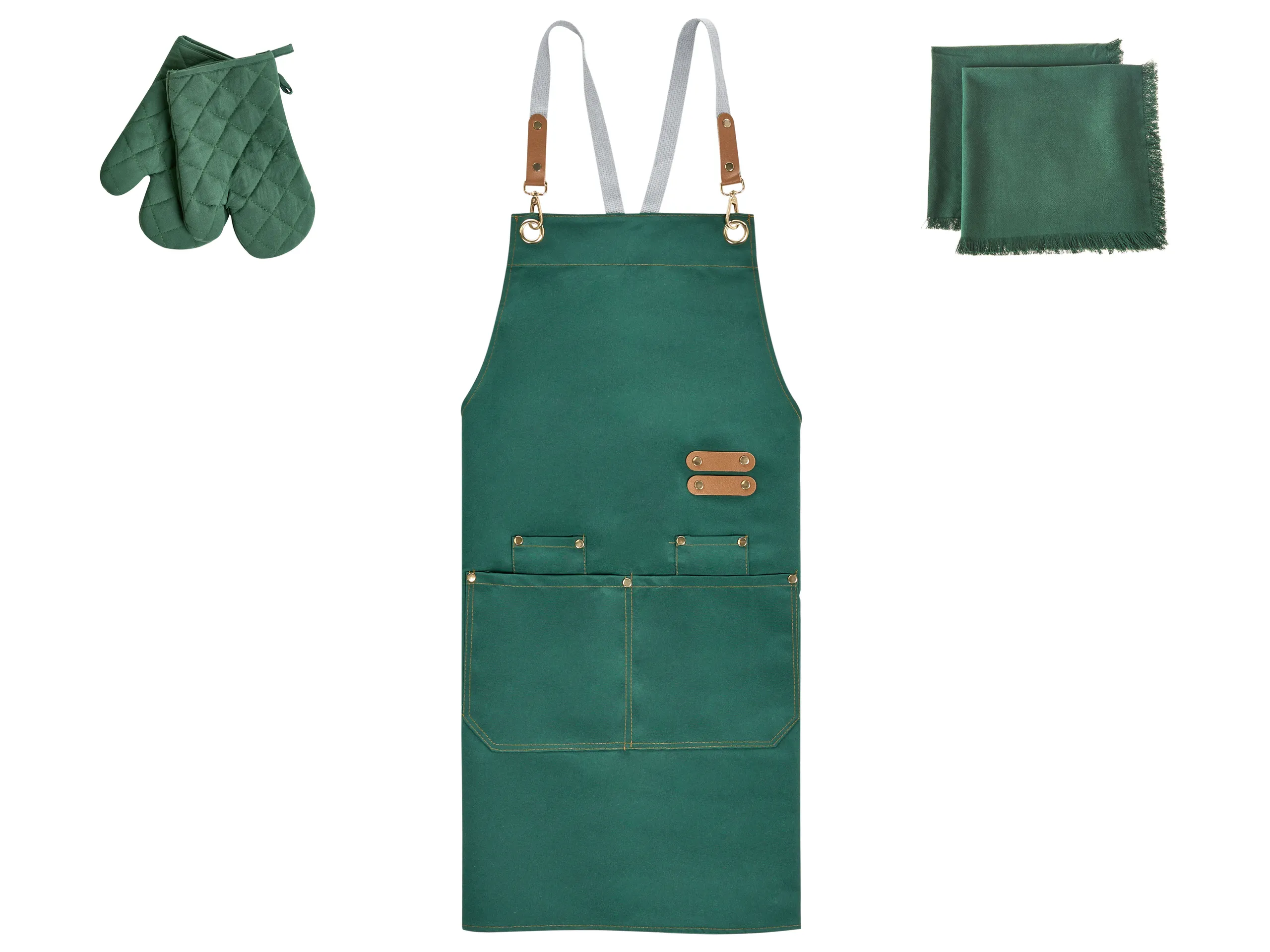 Conjunto de textiles de cocina BRASSICA Verde
