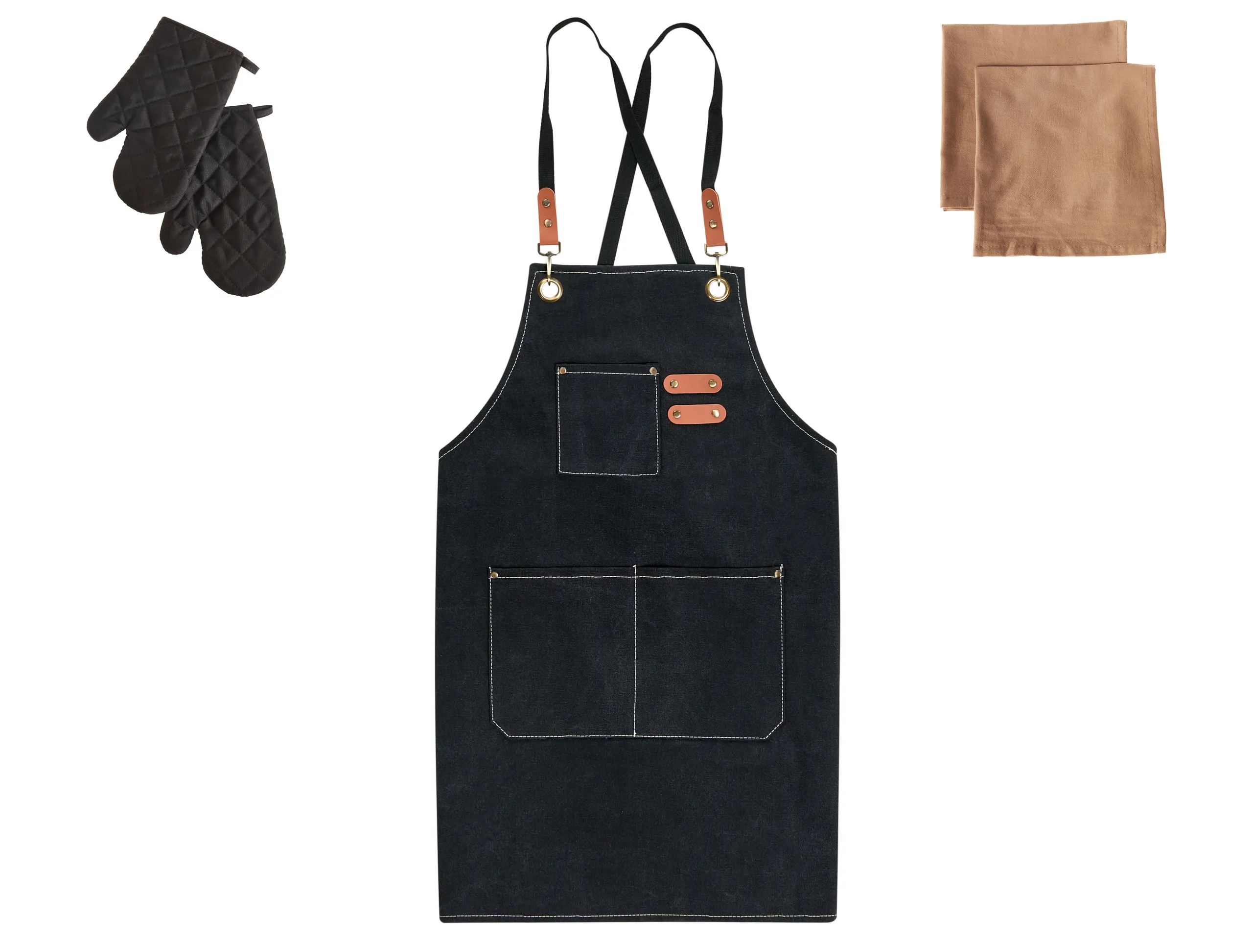 Conjunto de textiles de cocina RAPHANUS Negro