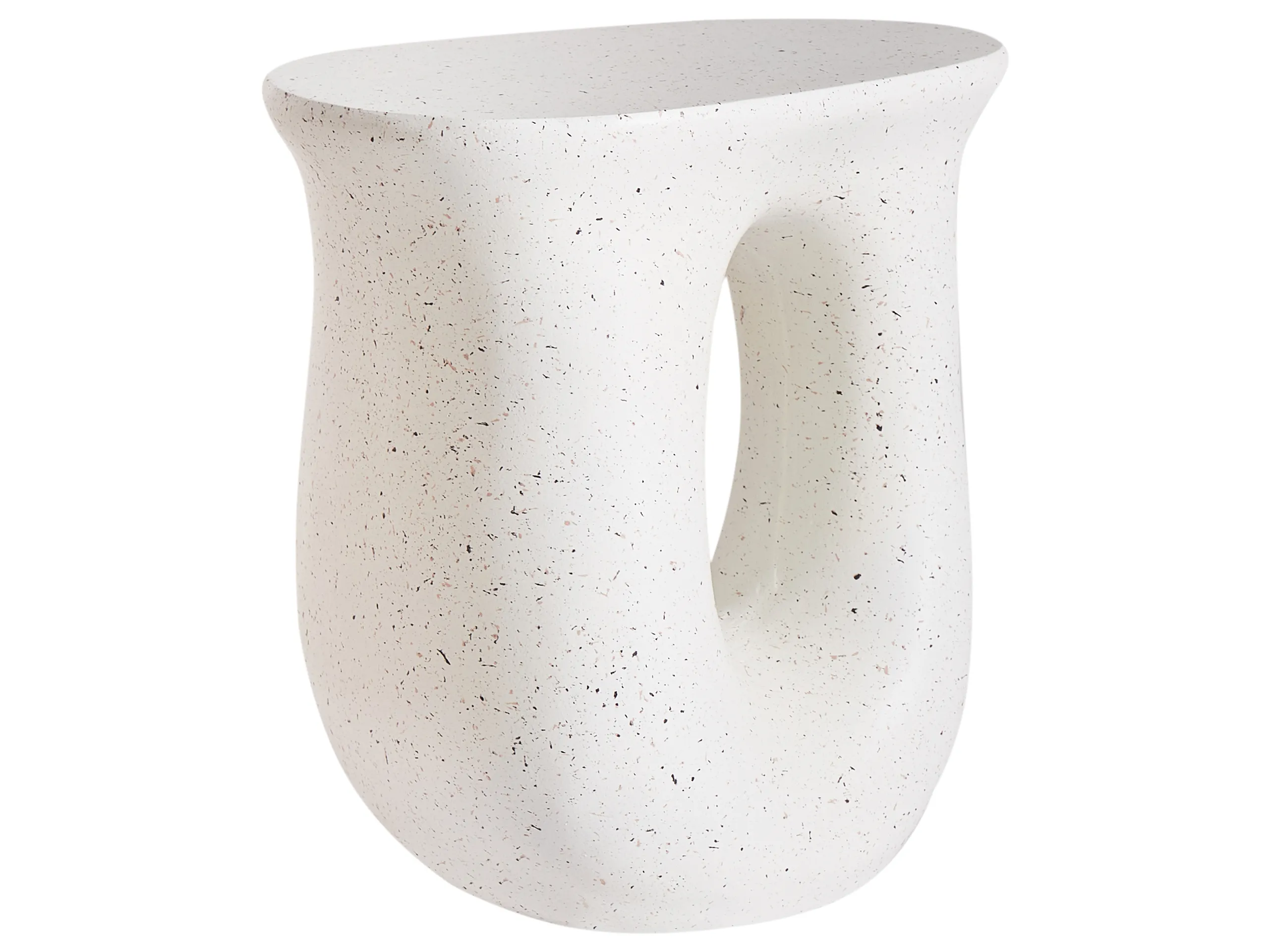 Mesa auxiliar IDRO 42 cm 28 cm Efecto terrazo Terrazo blanco