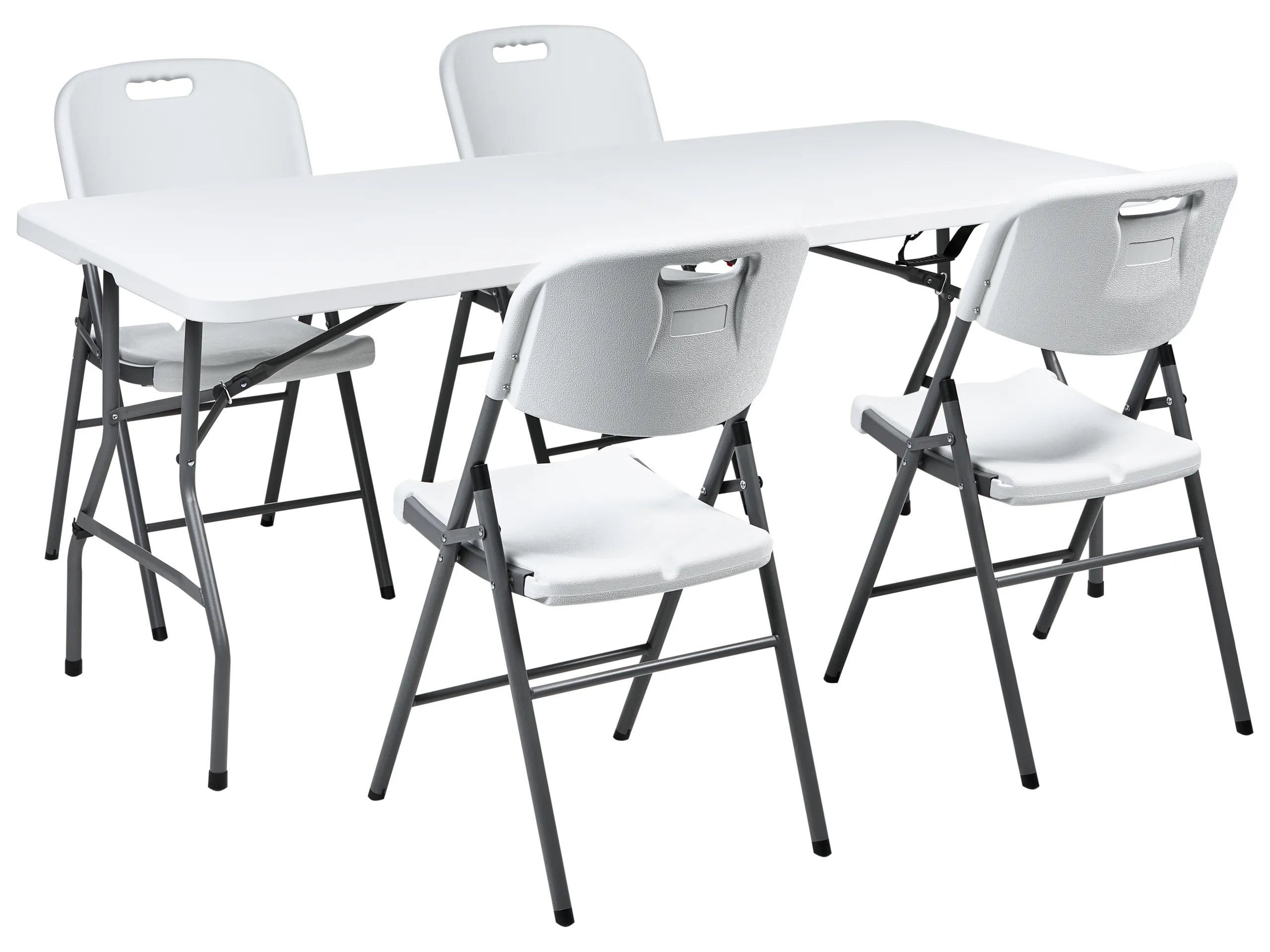 Conjunto de comedor exterior 4 plazas CUGNOLI plegable Blanco
