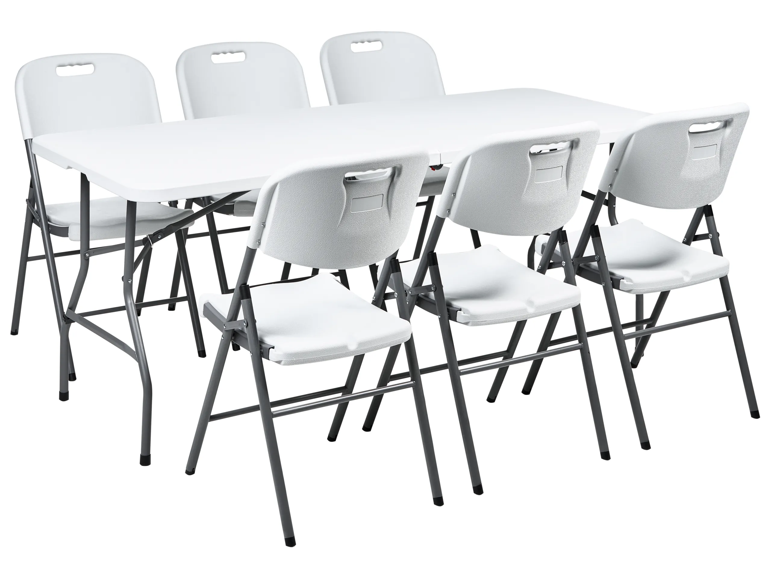 Conjunto de comedor exterior 6 plazas CUGNOLI plegable Blanco