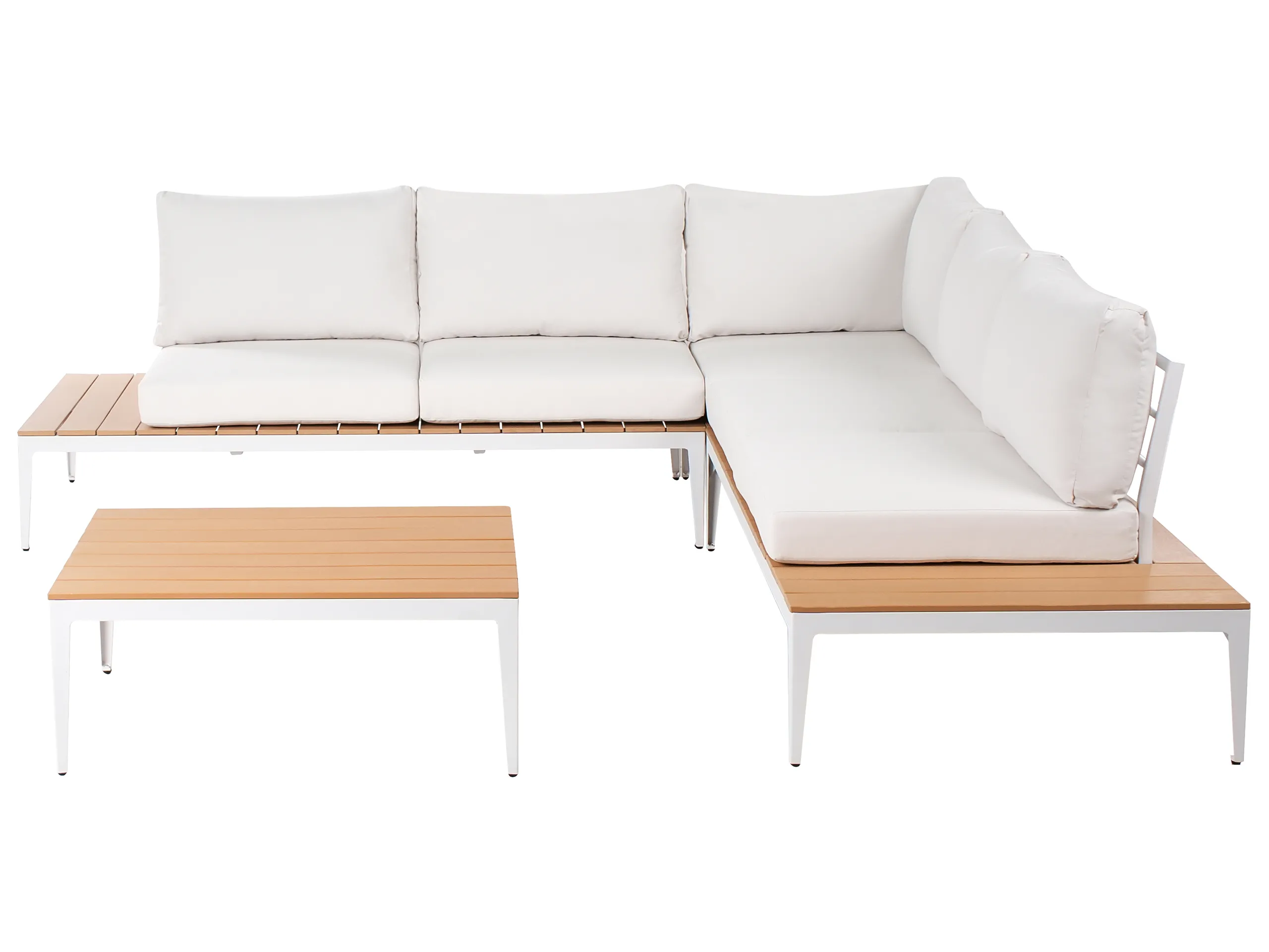 Conjunto esquinero de jardín 5 plazas POSITANO Blanco crema